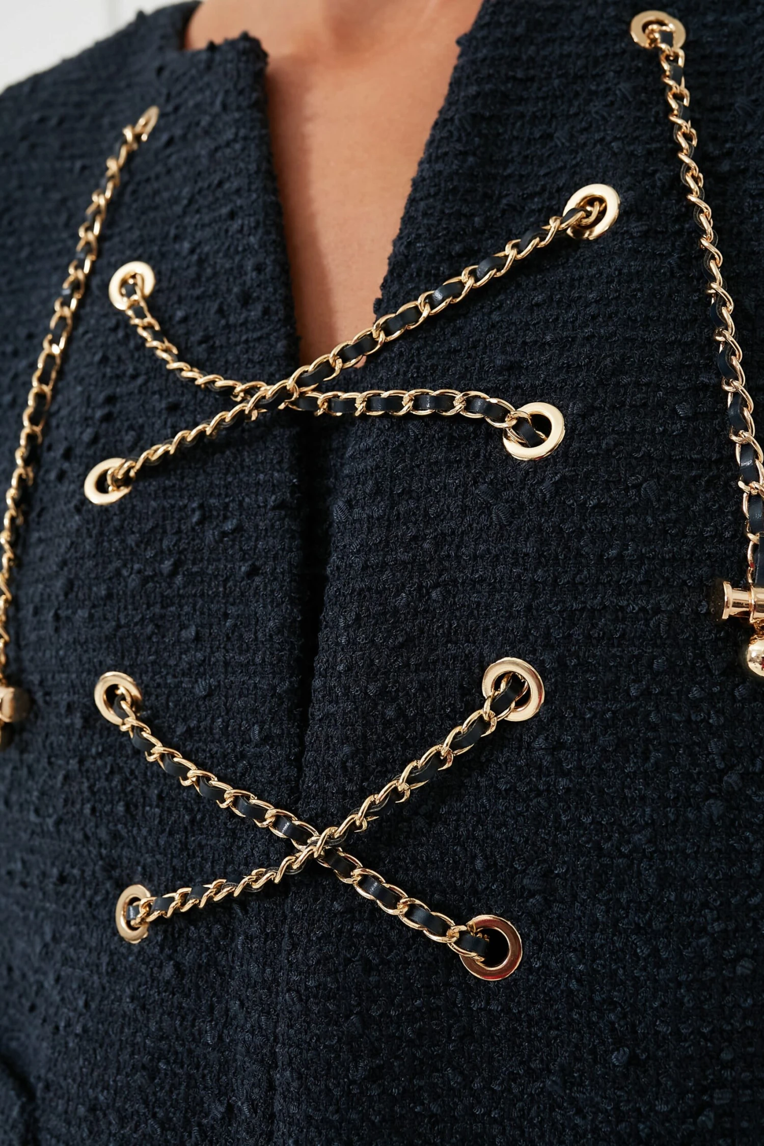 Navy Tie Tweed Kelly Dress - Image 5