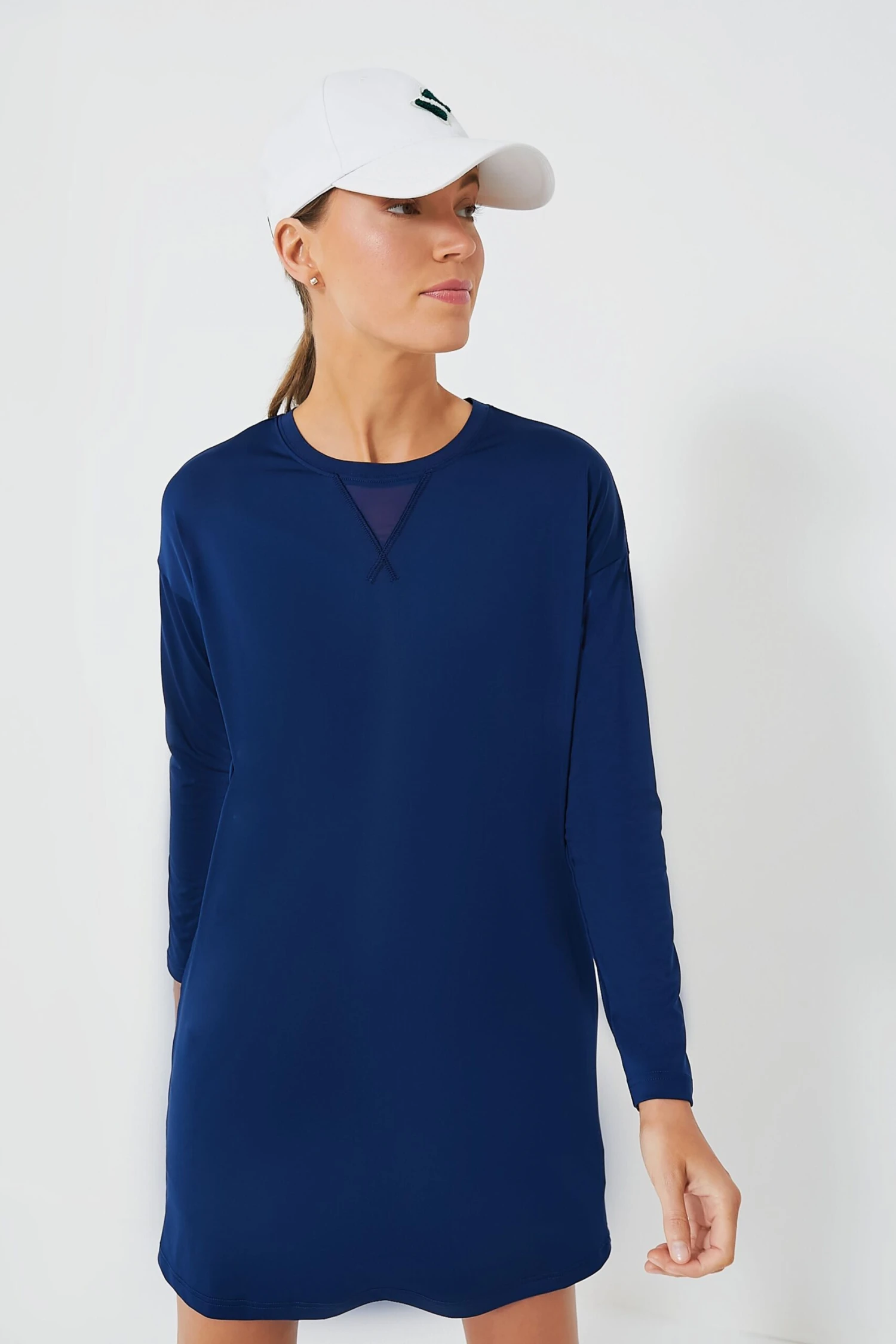 Navy Long Sleeve Corinne Sport Dress - Image 2