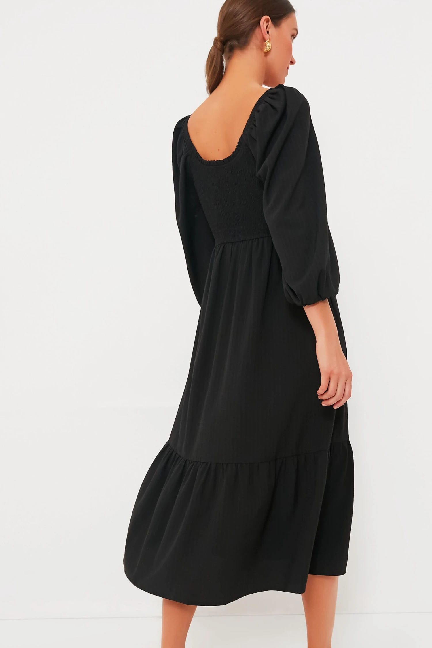 Black Seersucker Aleah Dress - Image 4