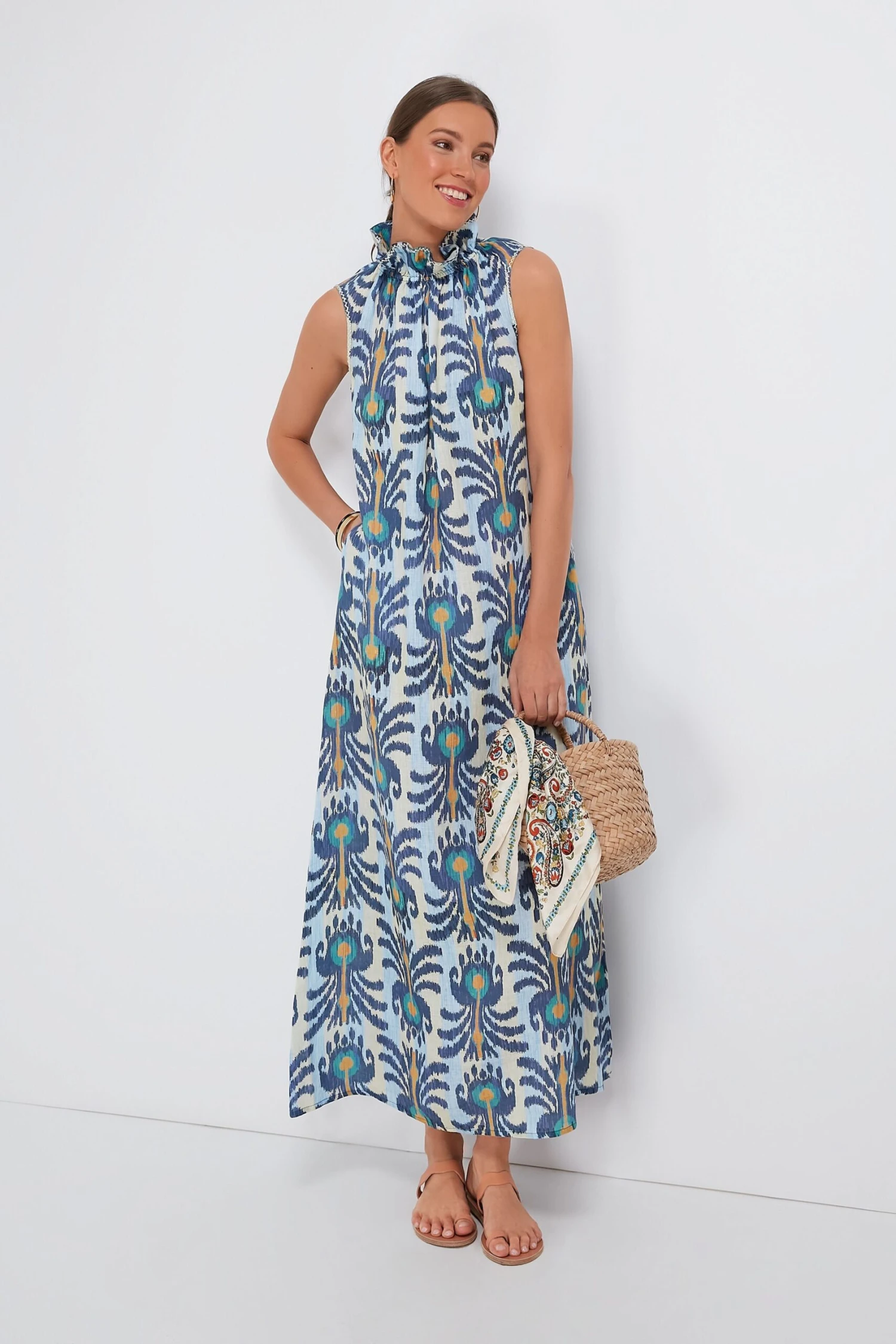 Ikat Blue Sundrop Dress - Image 2