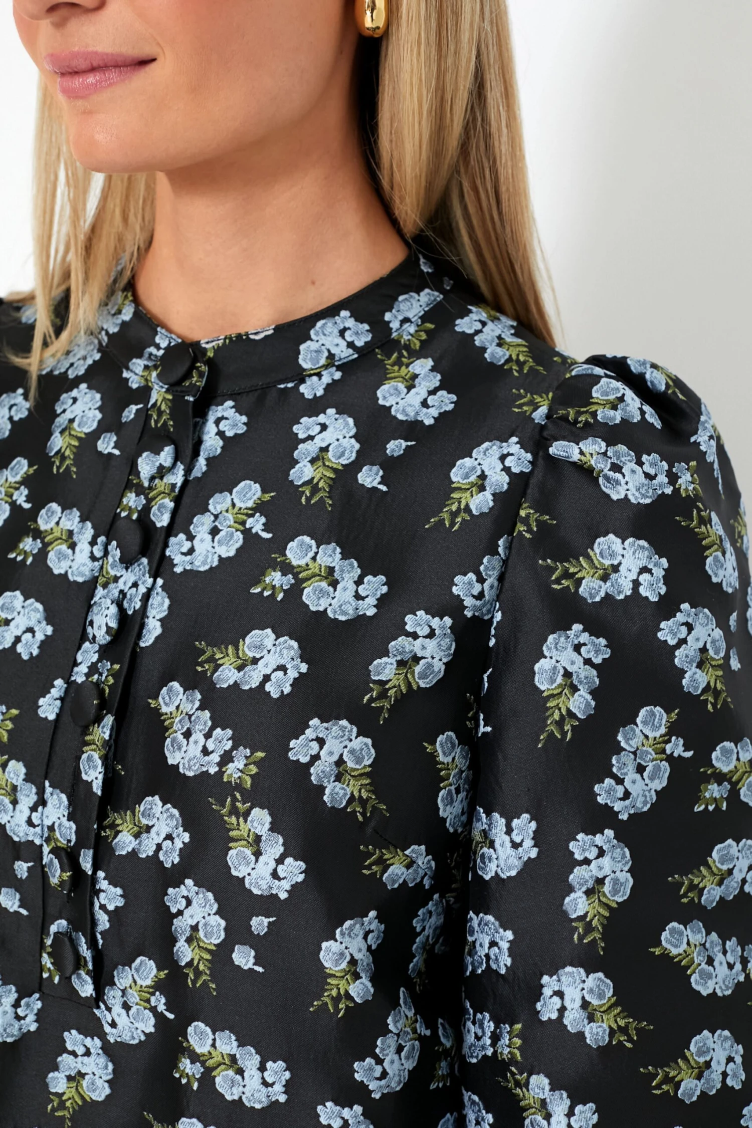 Black Heirloom Jacquard Samantha Dress - Image 5