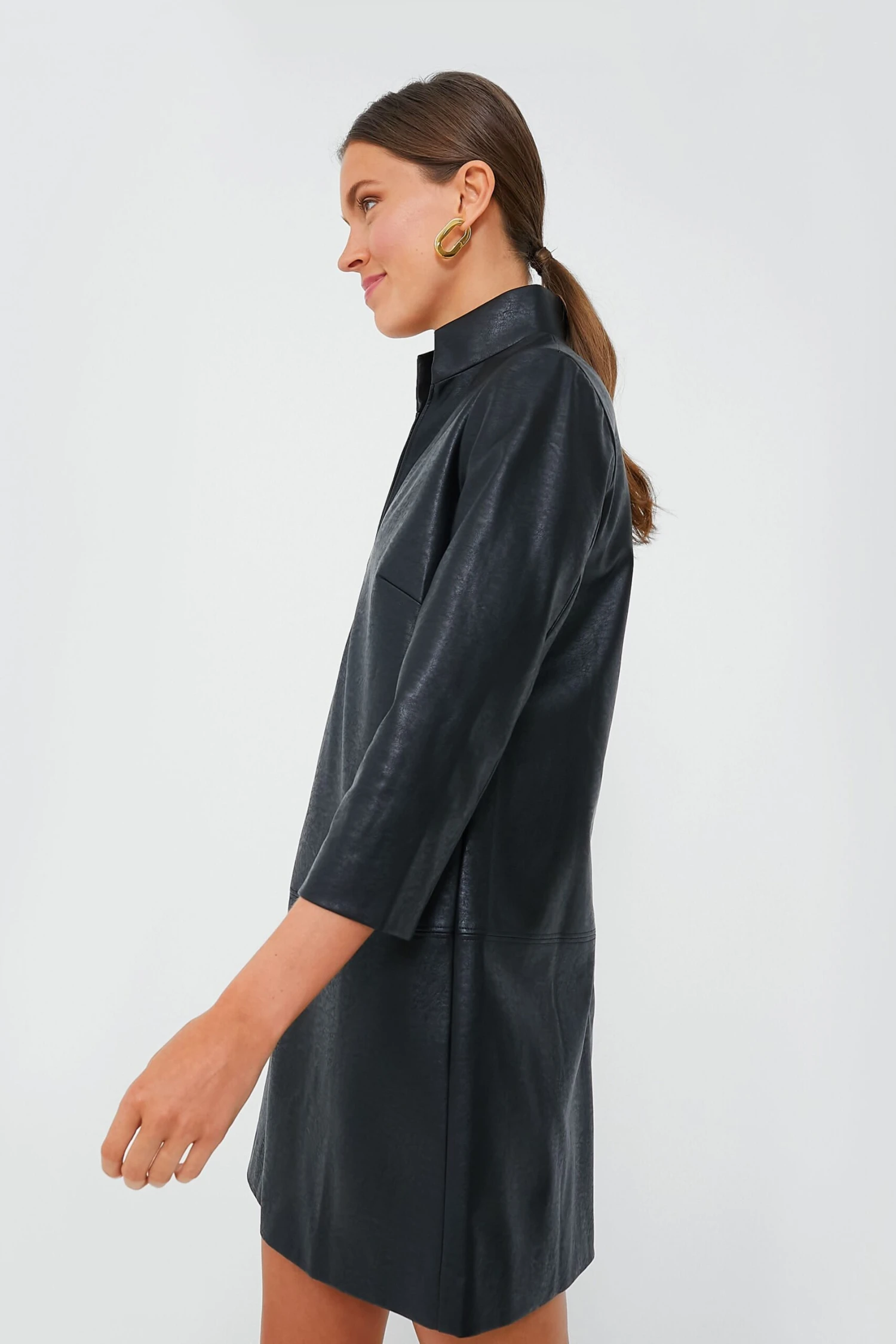 Black Leather Clifton Dress - Image 3