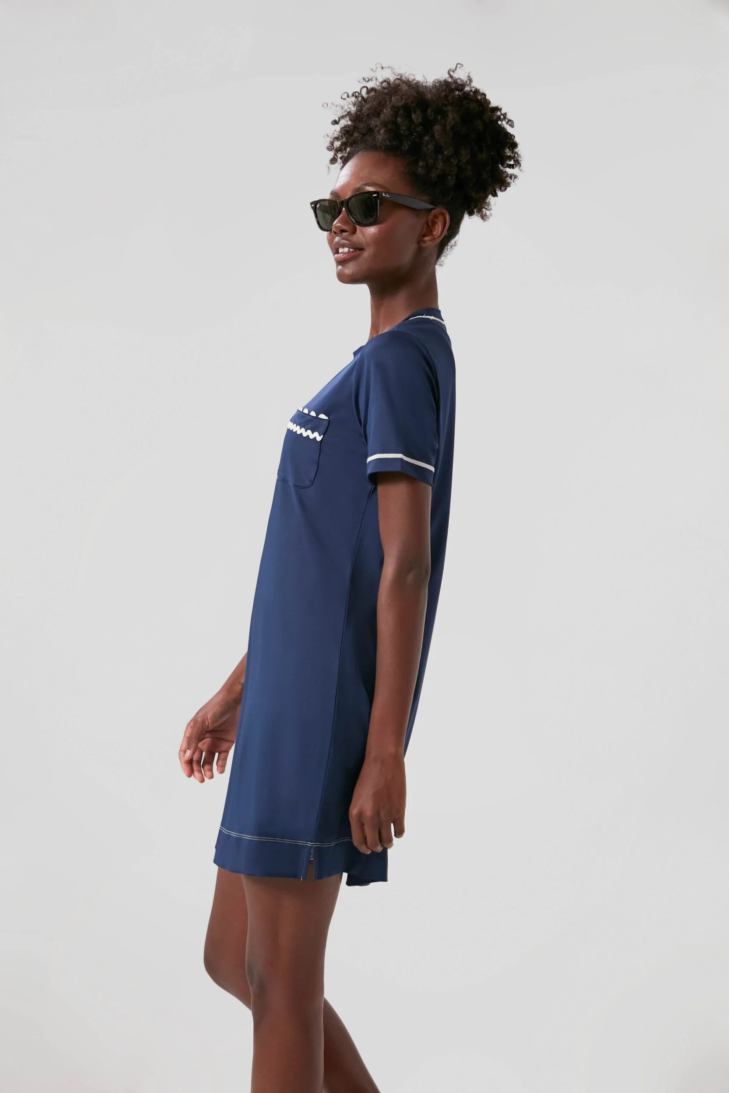 Navy And White Ric Rac Robin Sport Dress - Image 4