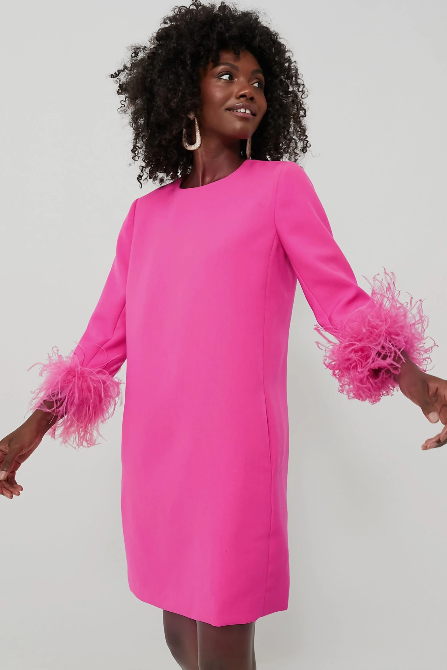 Hot Pink Feather Mod Mary Dress - Image 6