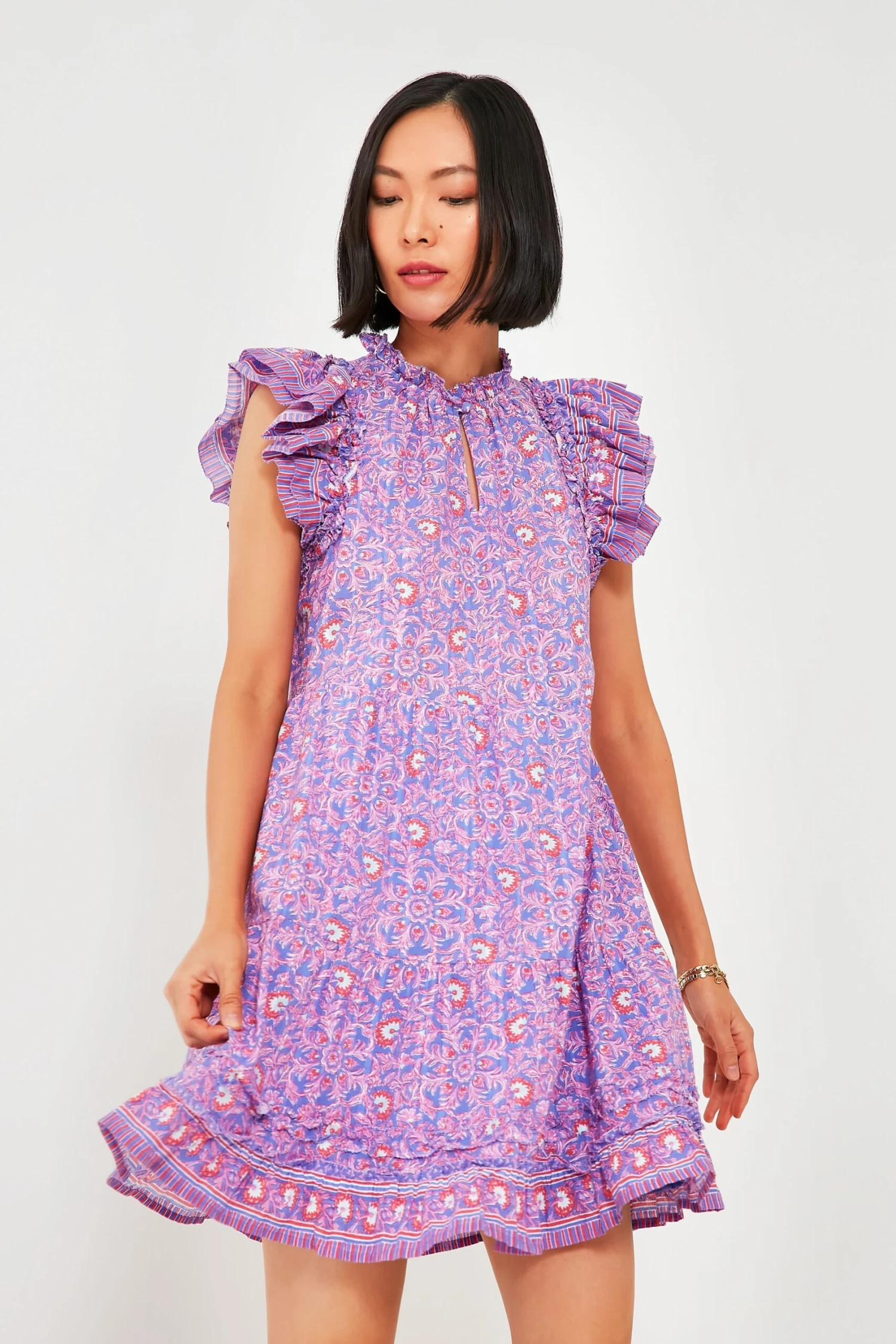 Vineyard Vines Violet Katama Print Ruffle Dress - Image 2