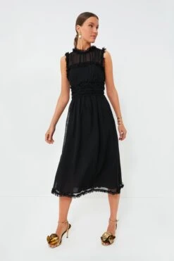 ULLA JOHNSON Noir Aberdeen Dress