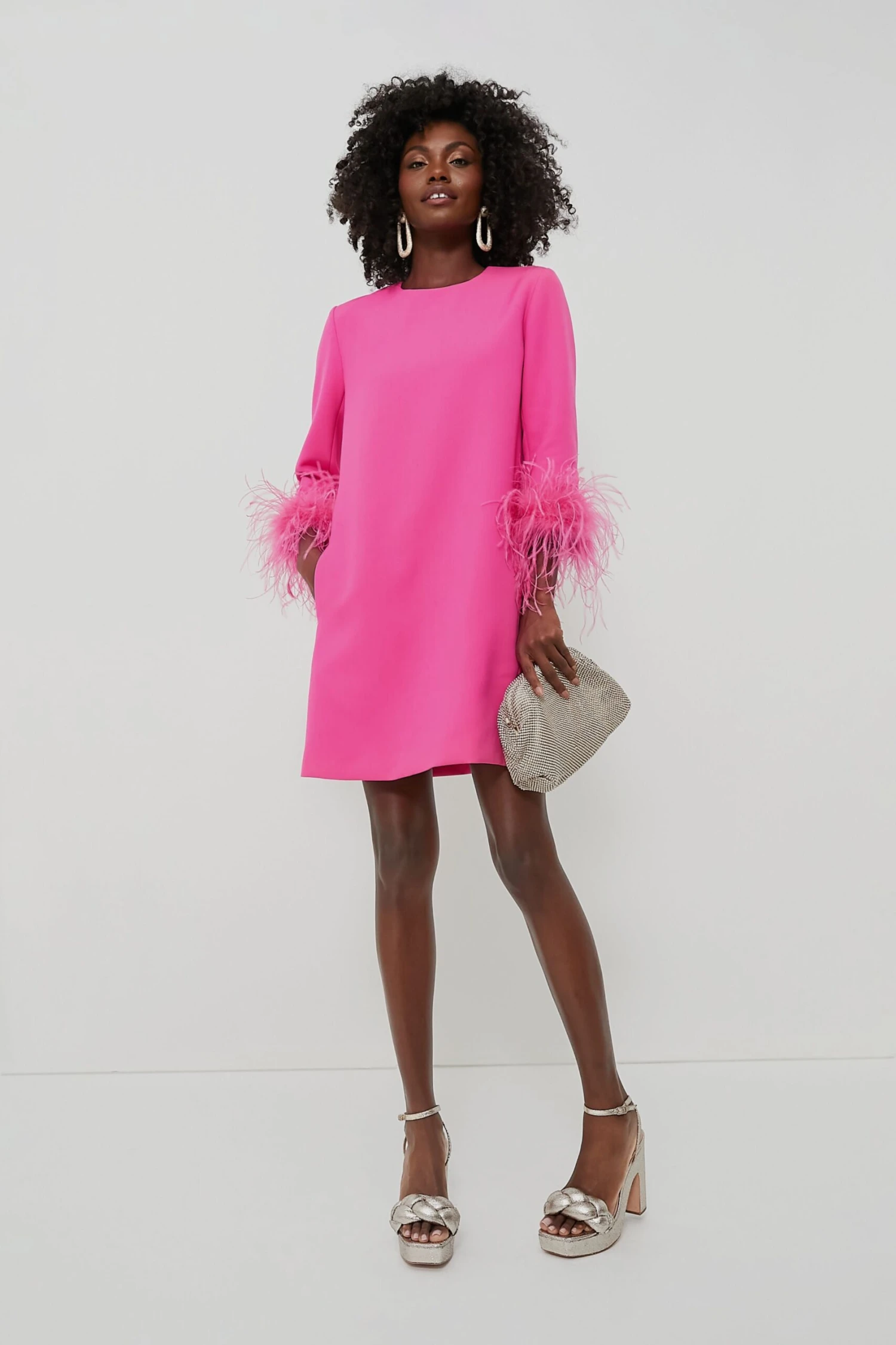 Hot Pink Feather Mod Mary Dress - Image 2