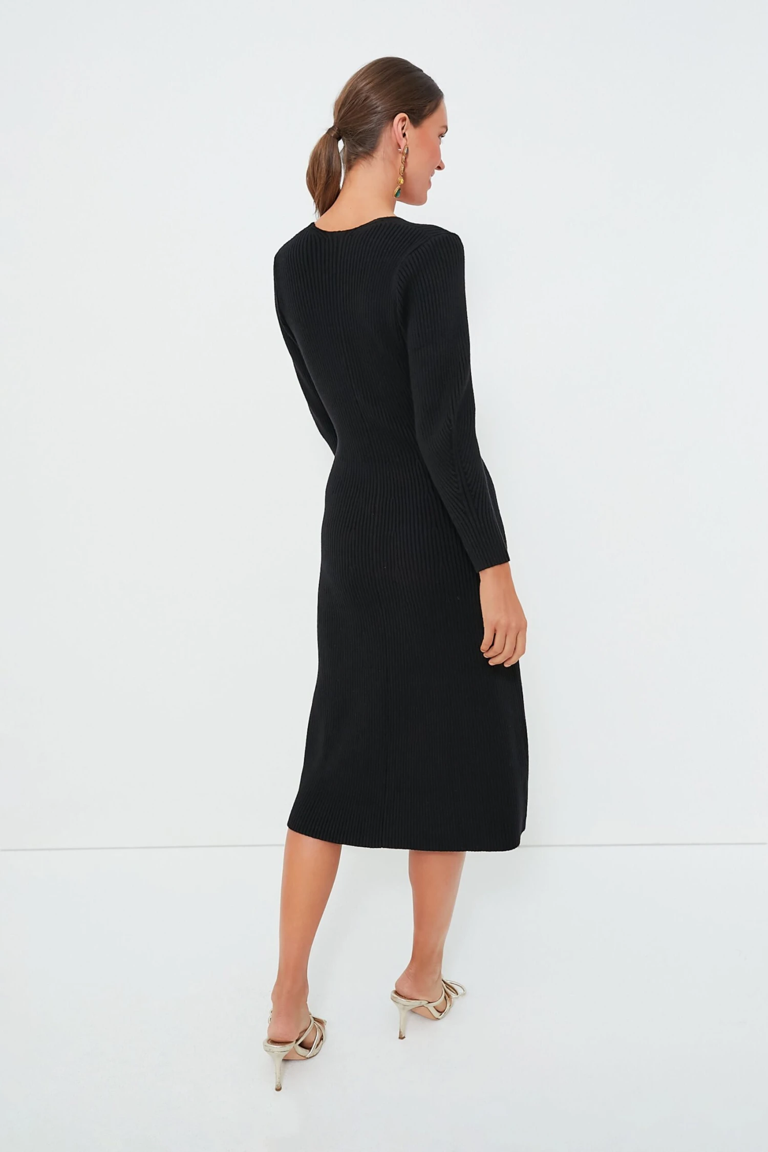 Black Brigid Midi Sweater Dress - Image 4