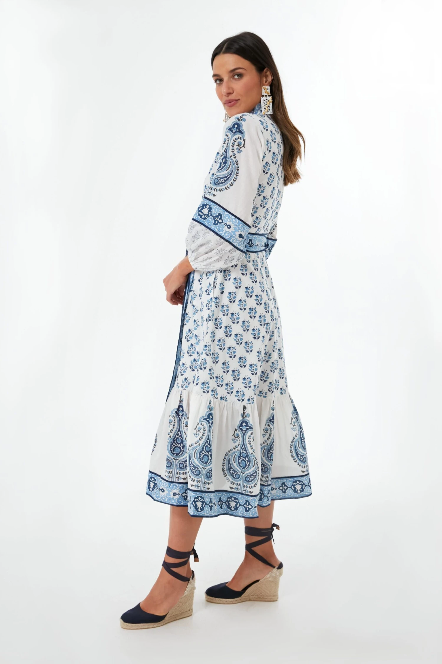 Sky Blue Cornflower Flounce Dress - Image 3