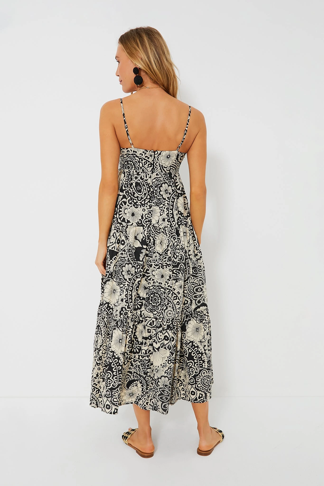 Black & Cream Floral Tiered Tilly Dress - Image 4
