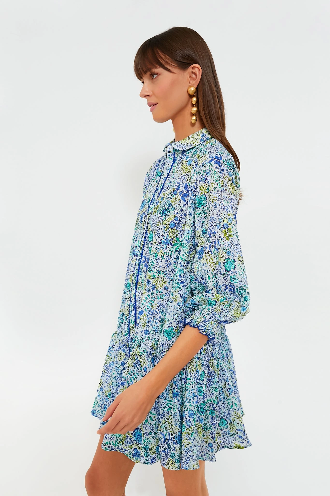 White Blue Nature Tesorino Mini Dress - Image 3