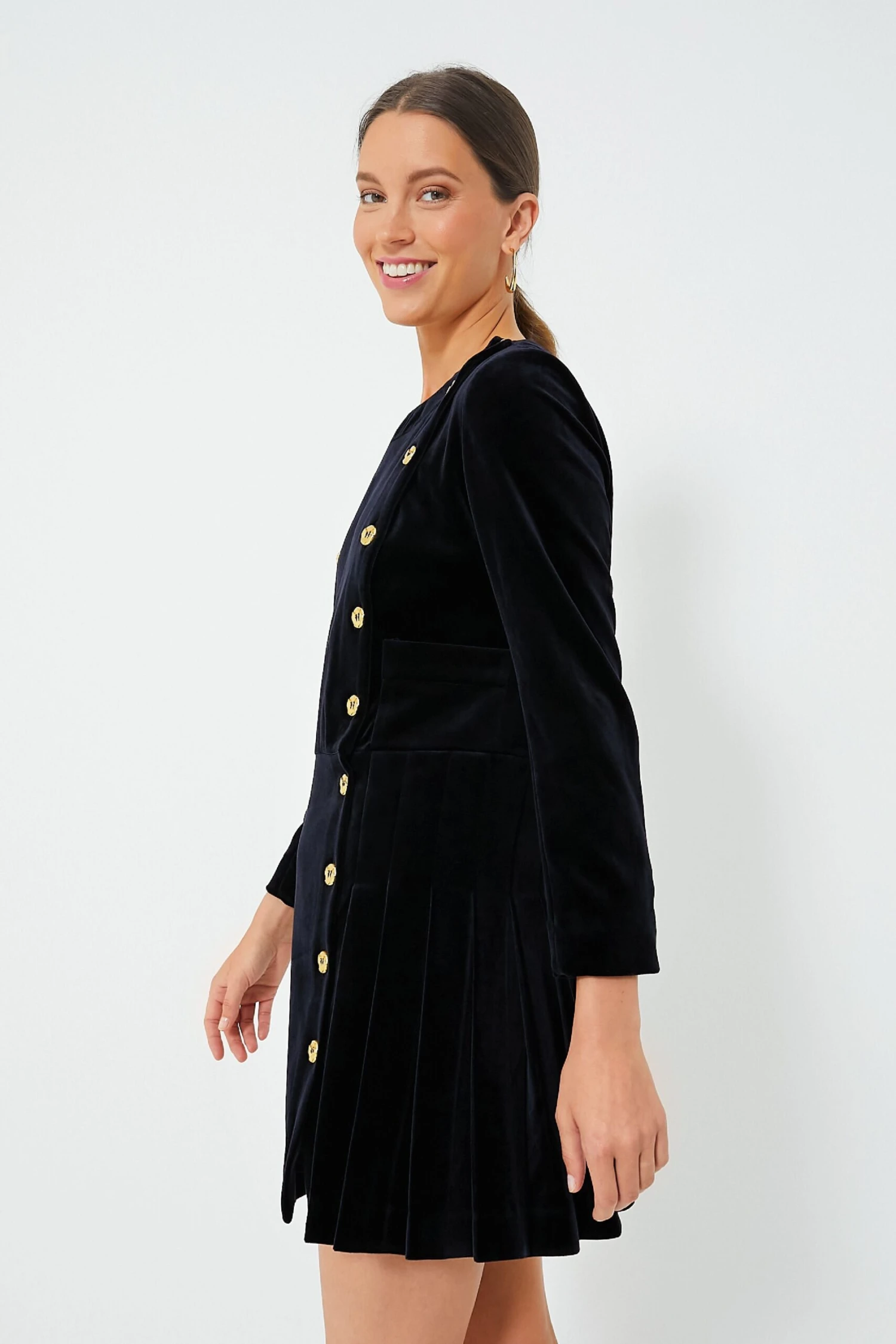 Navy Velvet Whitney Dress - Image 3