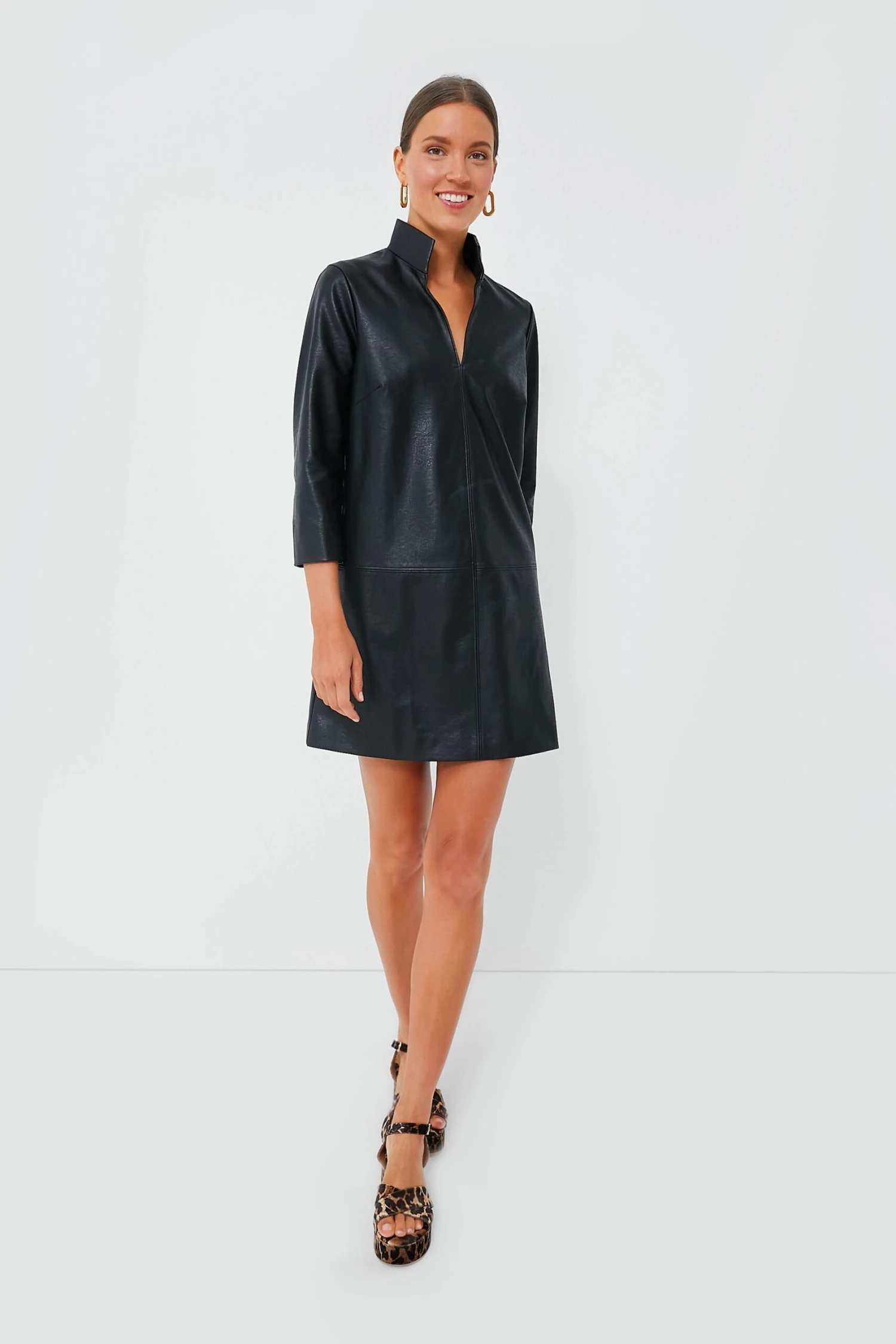 Black Leather Clifton Dress