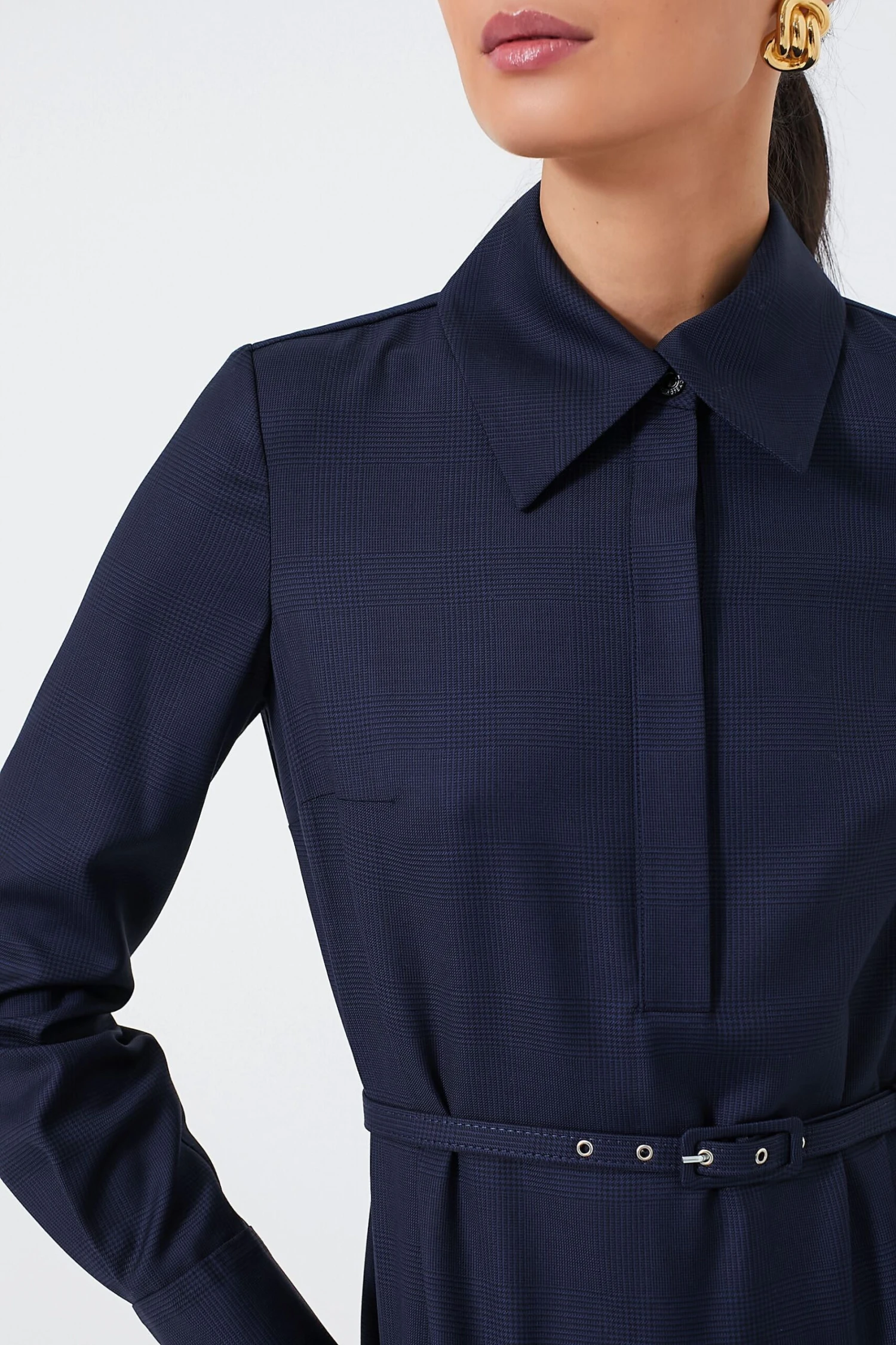 Navy And Black Marione Prince Of Wales Dress - Image 6