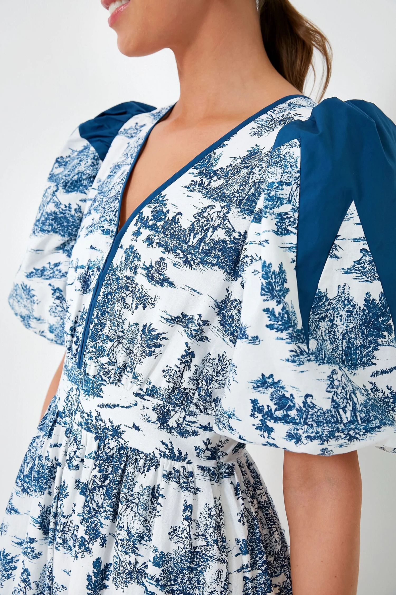 Blue Toile Reynolds Midi Dress - Image 2