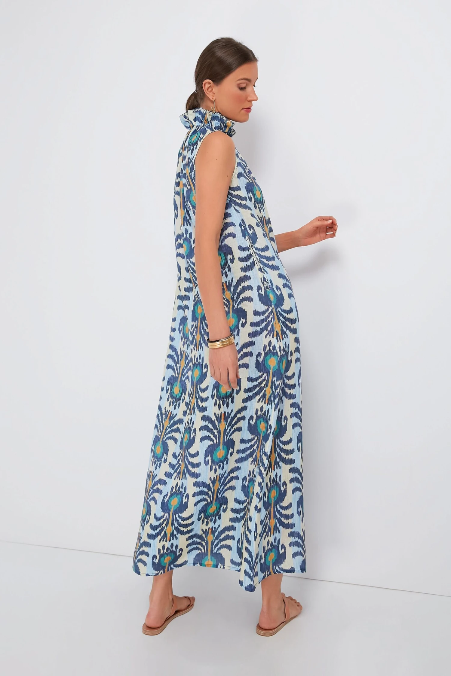 Ikat Blue Sundrop Dress - Image 4