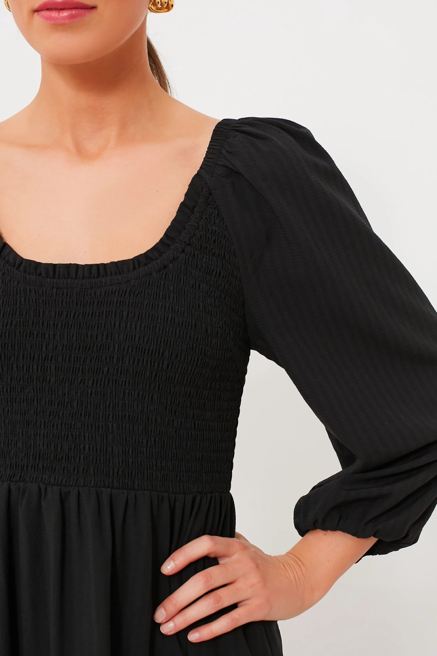 Black Seersucker Aleah Dress - Image 6