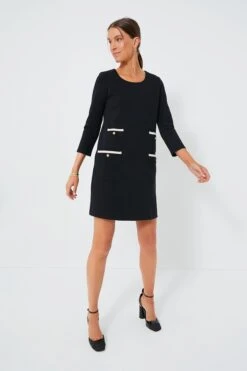 Black Francoise Mod Mini Dress