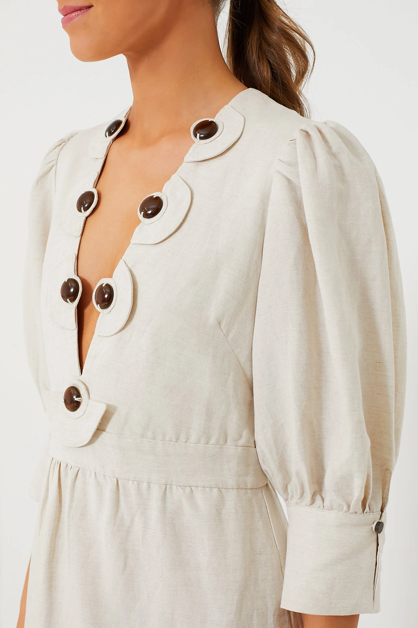 Sand Demi Puff Sleeve Midi Dress - Image 5