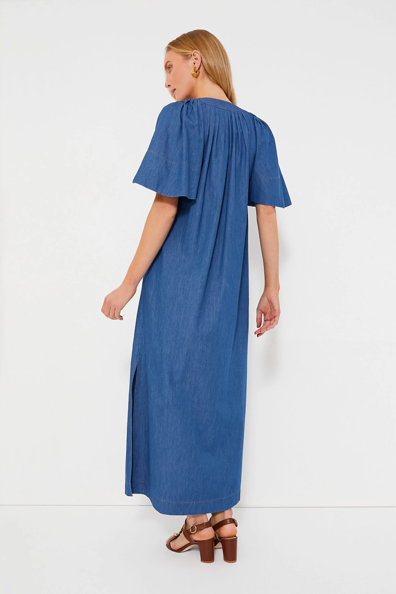 Denim Finley Flutter Sleeve Maxi Dress - Image 4