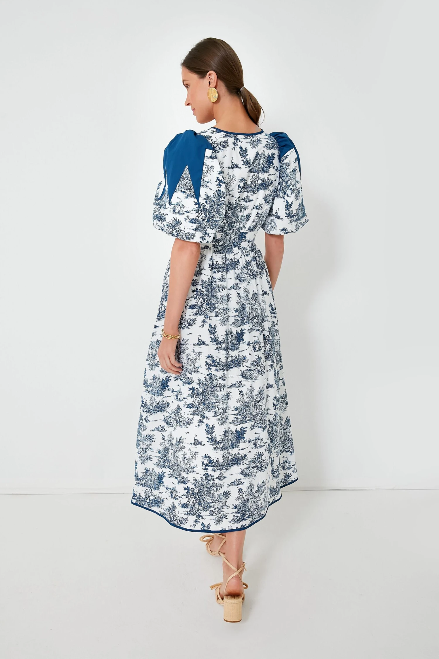 Blue Toile Reynolds Midi Dress - Image 5