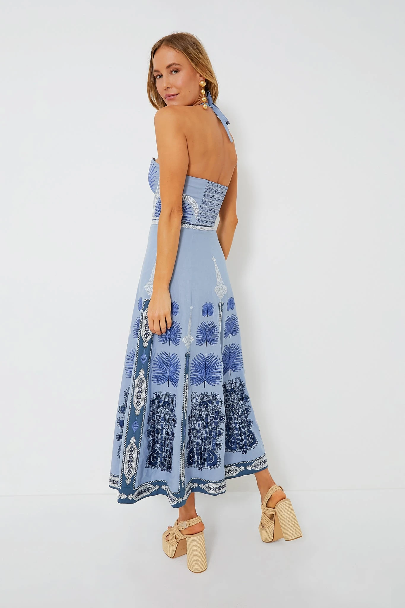 Provence Blue Lotty Chios Embroidered Dress - Image 4