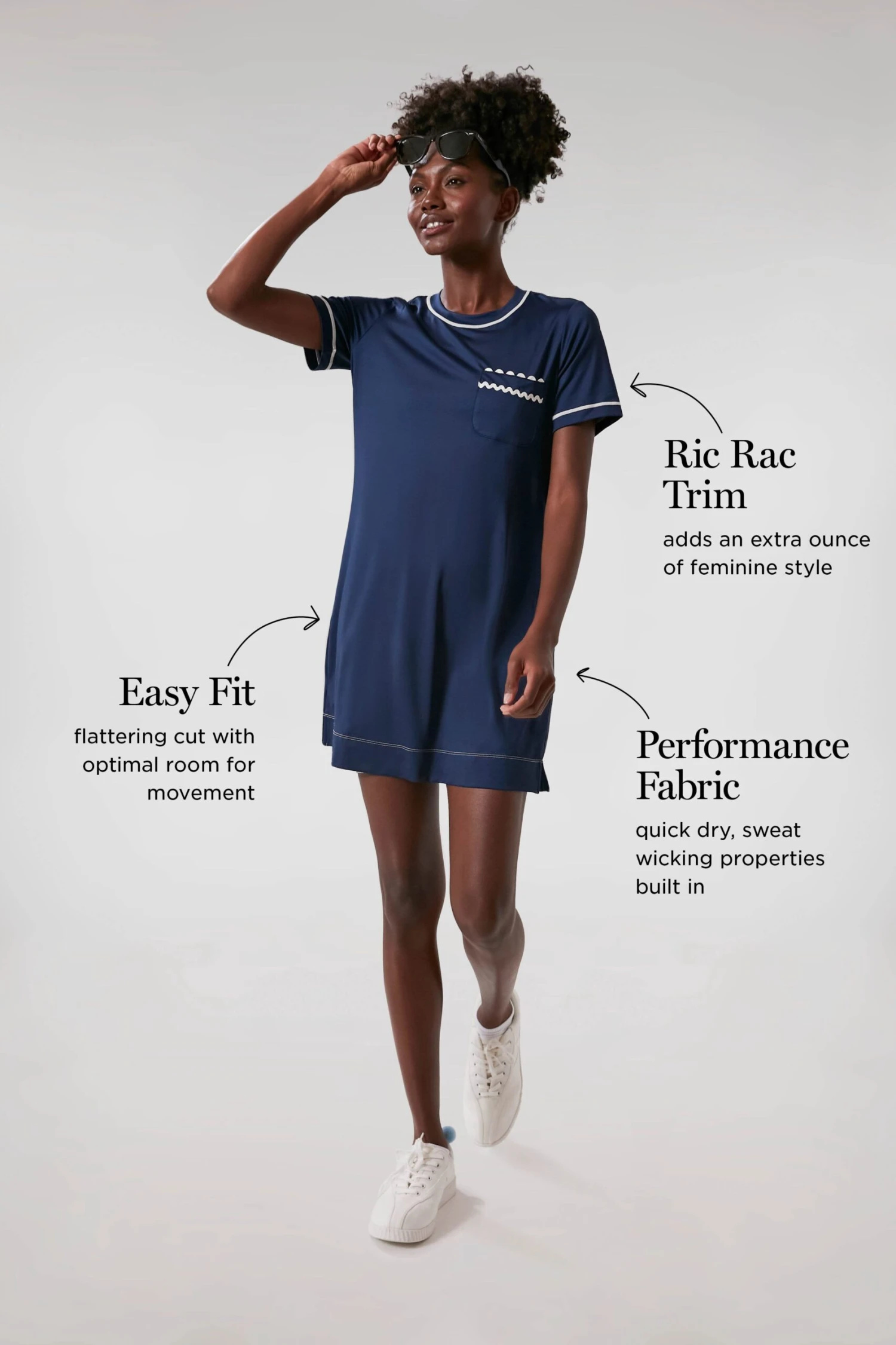 Navy And White Ric Rac Robin Sport Dress - Image 3