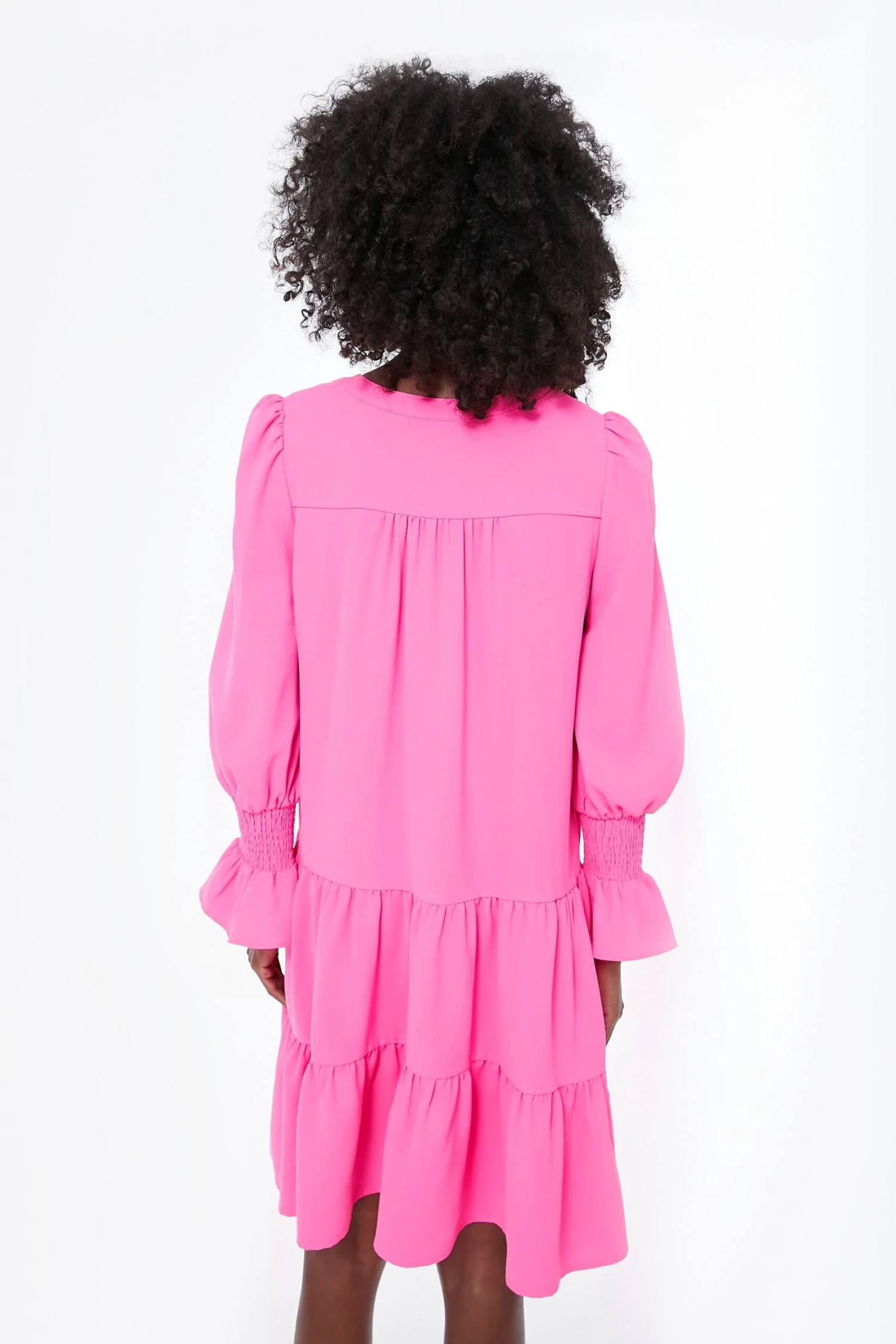 Electric Pink Crepe Kenzo Dress - Image 3