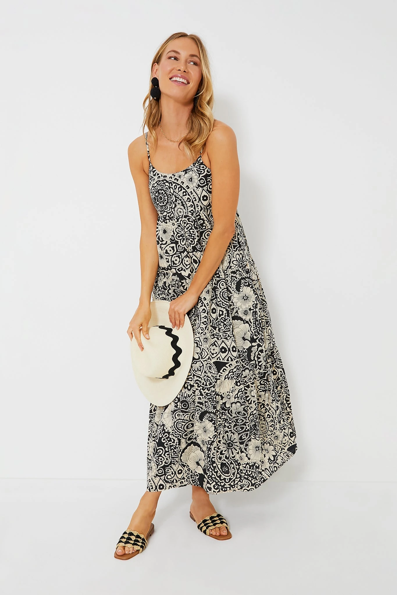 Black & Cream Floral Tiered Tilly Dress - Image 6