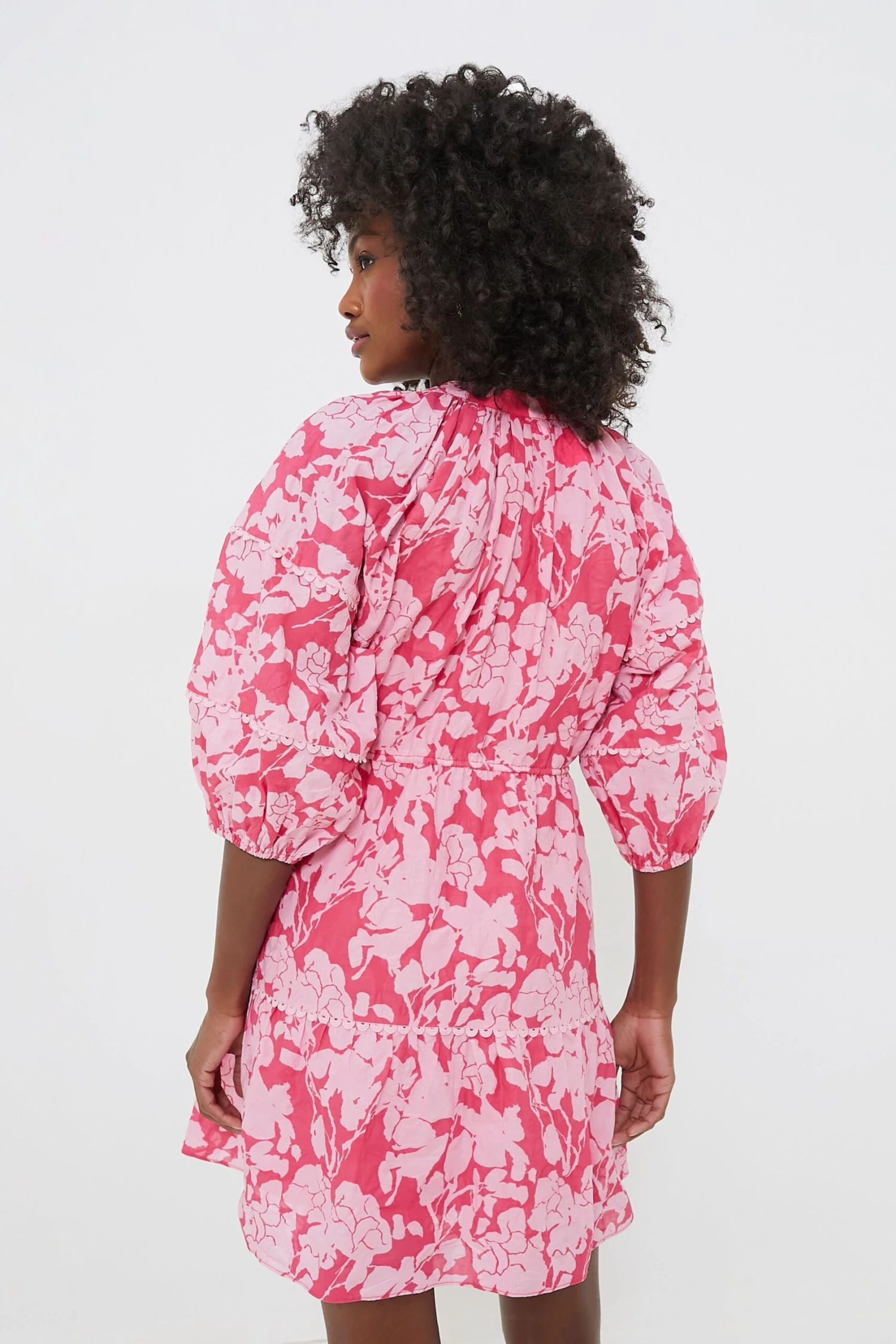 Pink Floral Matilda Mini Dress - Image 4