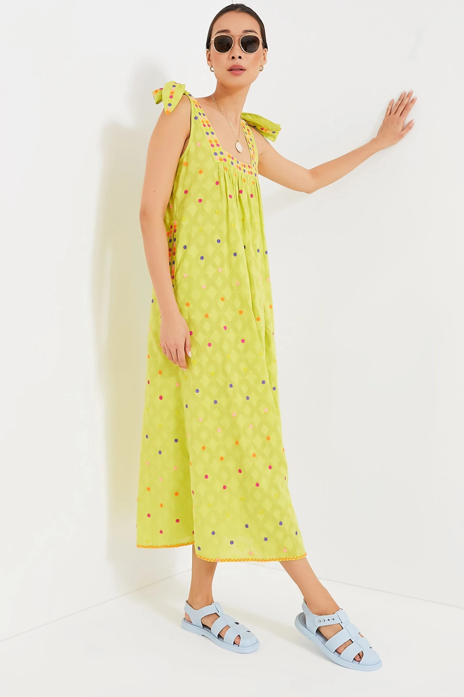 Lime Jacquard Obsidian Dress - Image 7