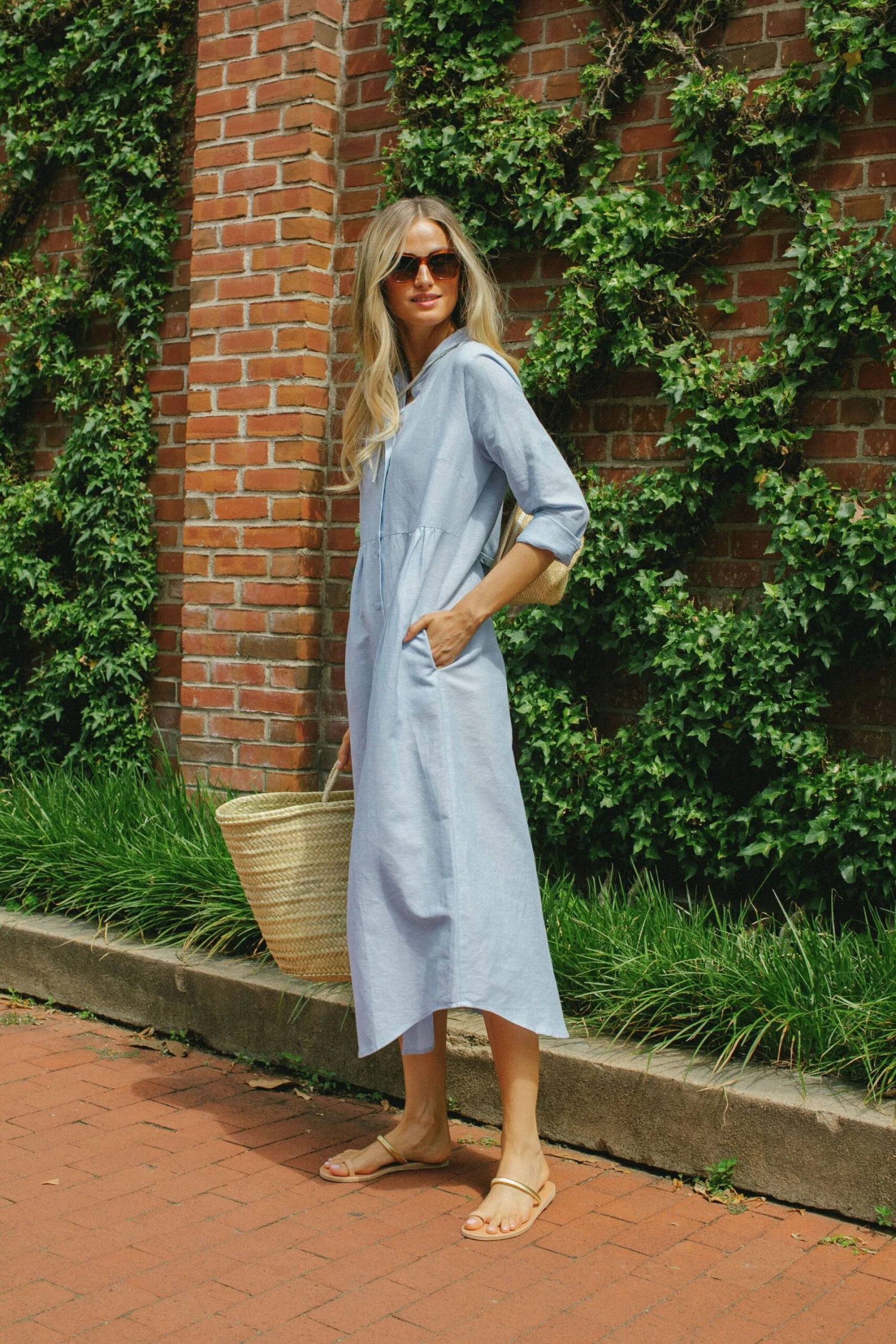 Chambray Linen Lydell Maxi Dress - Image 8