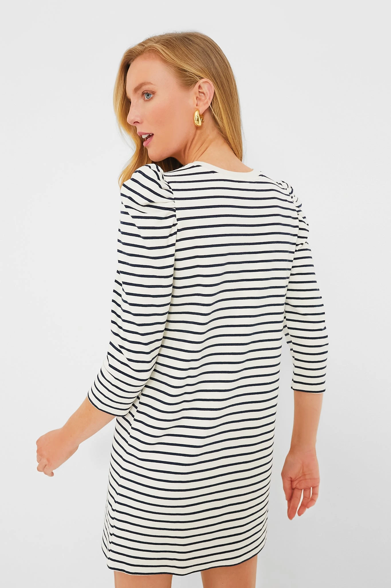 Navy Stripe Vesty Mini Dress - Image 4