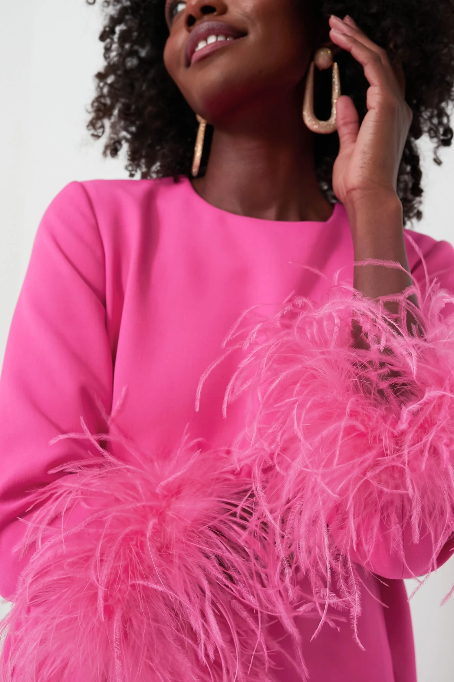 Hot Pink Feather Mod Mary Dress - Image 5
