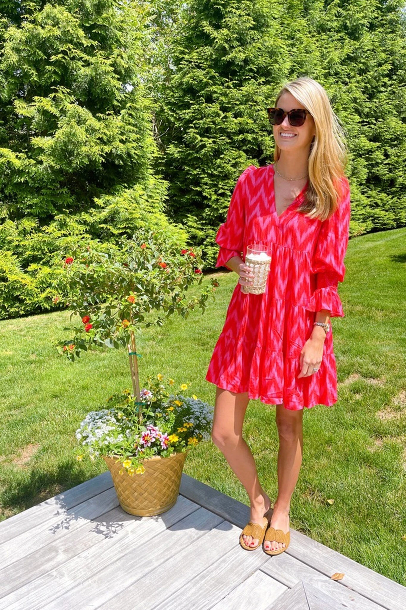 Hot Pink Ikat Kenzo Dress - Image 2