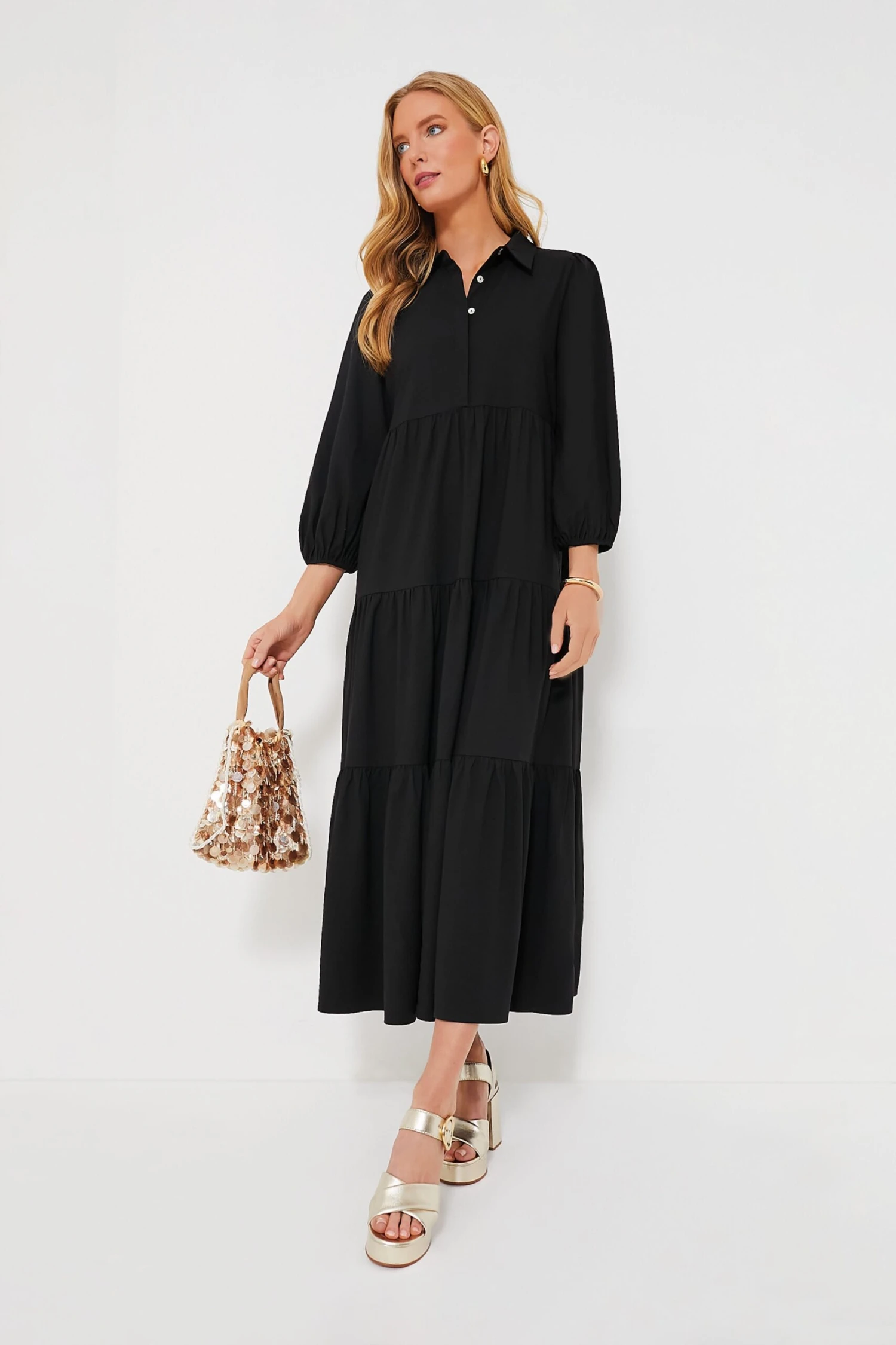 Black Crepe Mabel Maxi Dress - Image 2