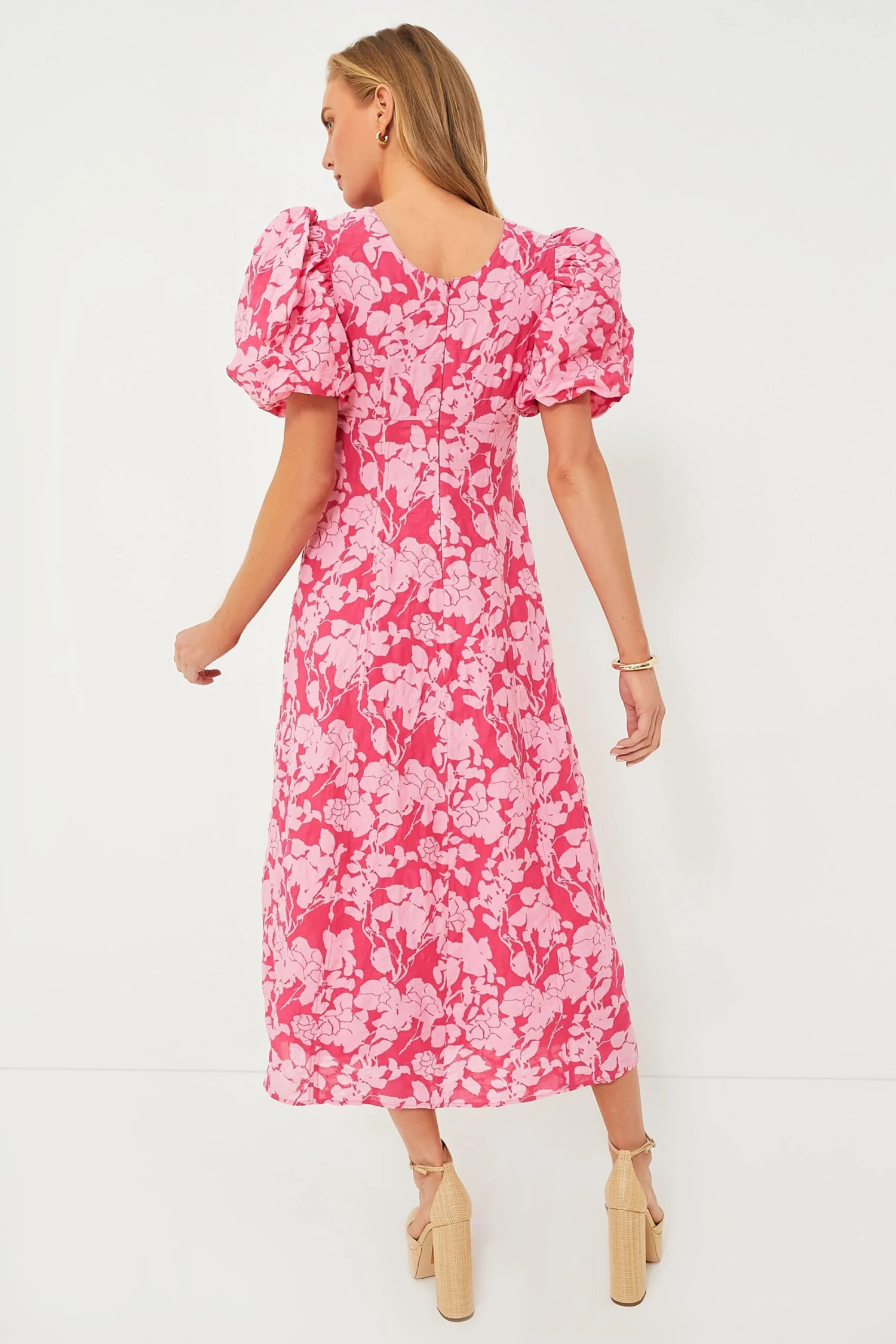 Pink Floral Empire Ella Maxi Dress - Image 4