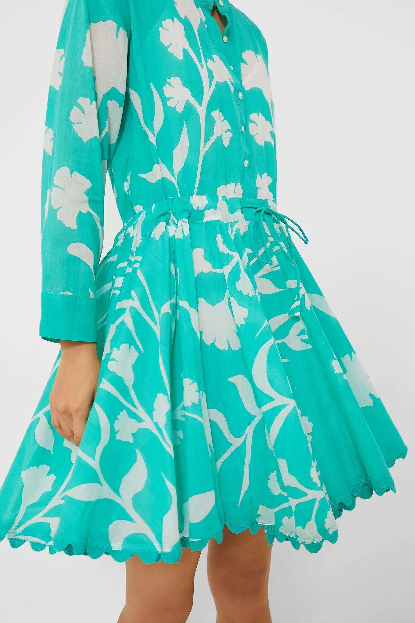 Jade Long Sleeve Beach Dress In Majorelle Print - Image 5