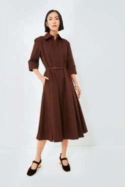Dark Brown Tokyo Italian Cotton Dress