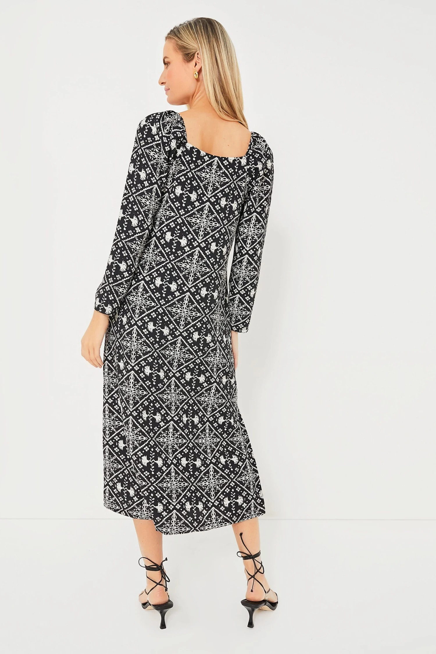 Square Neck Sabrina Midi Dress - Image 4