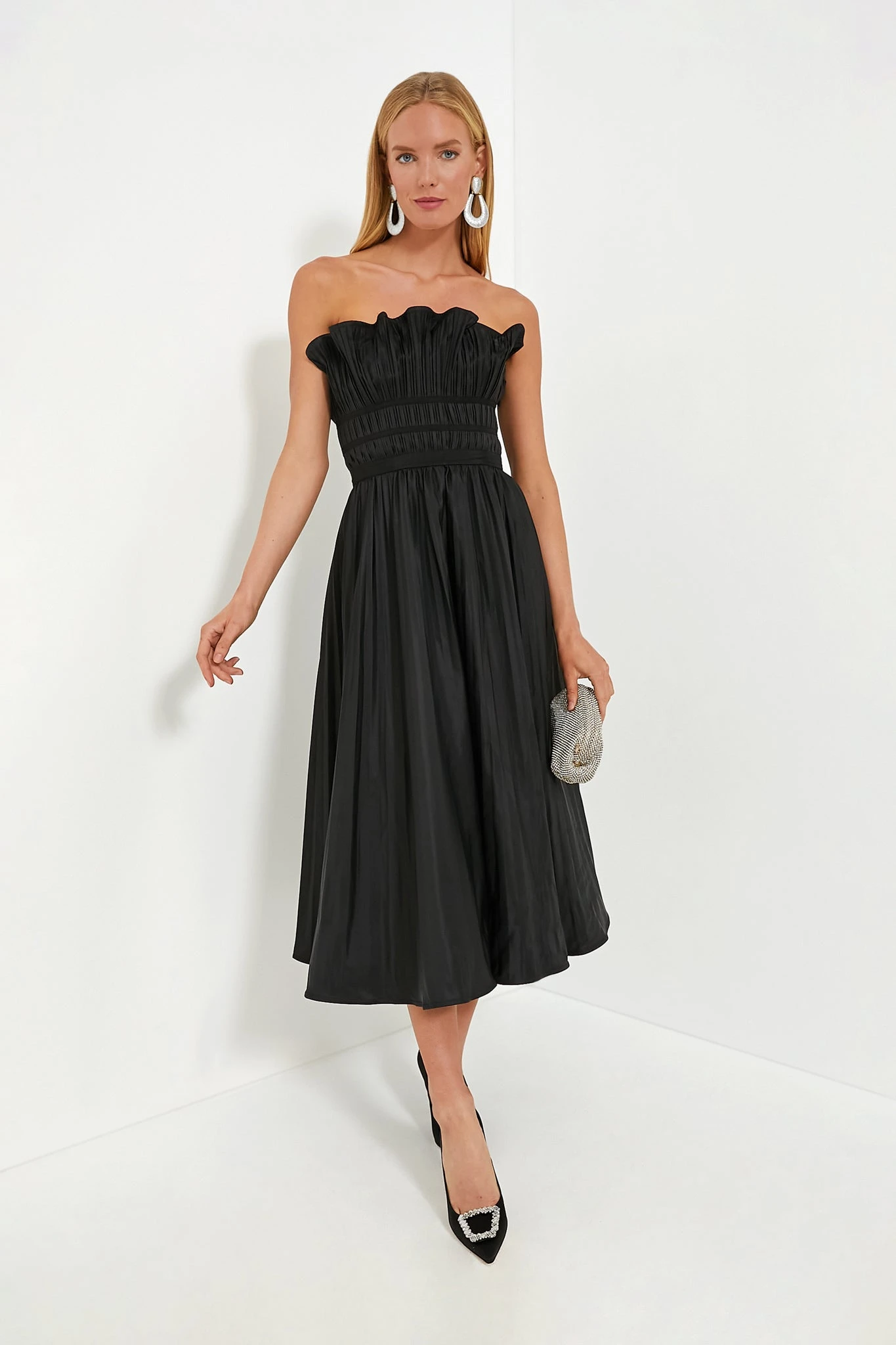 Black Pleated Maxi Dress - Image 6