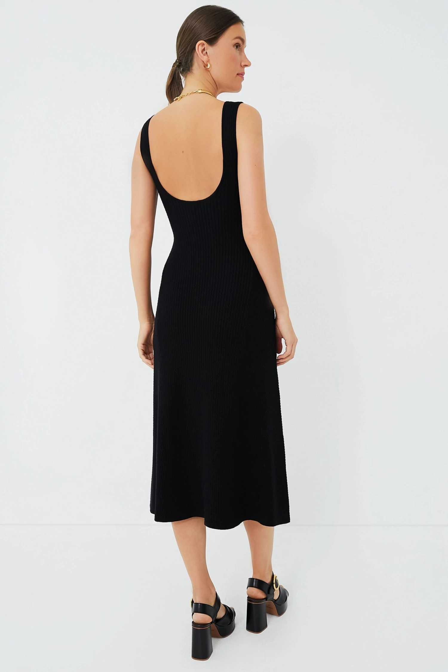 Black Scoop Sweater Midi Dress - Image 4
