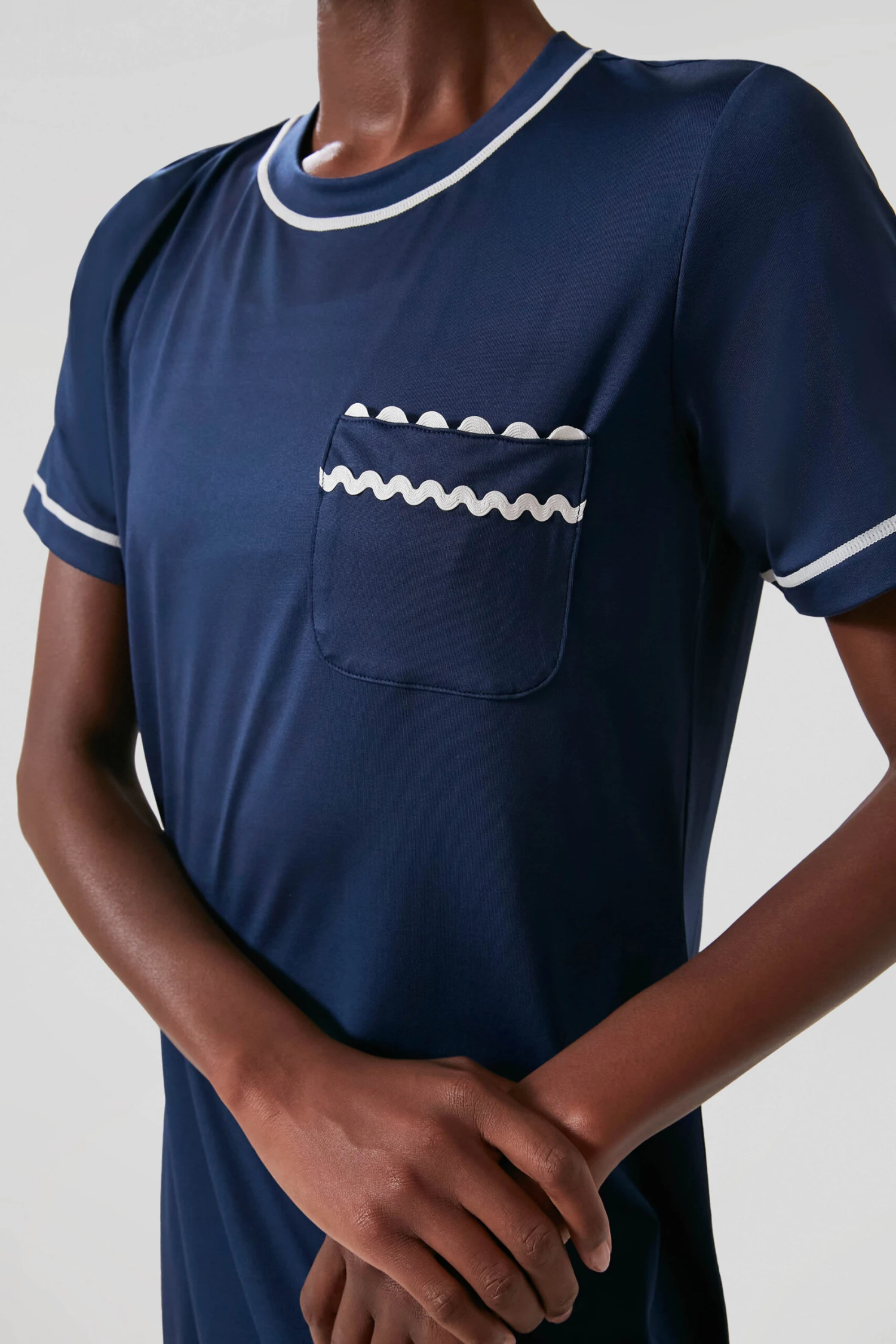 Navy And White Ric Rac Robin Sport Dress - Image 6