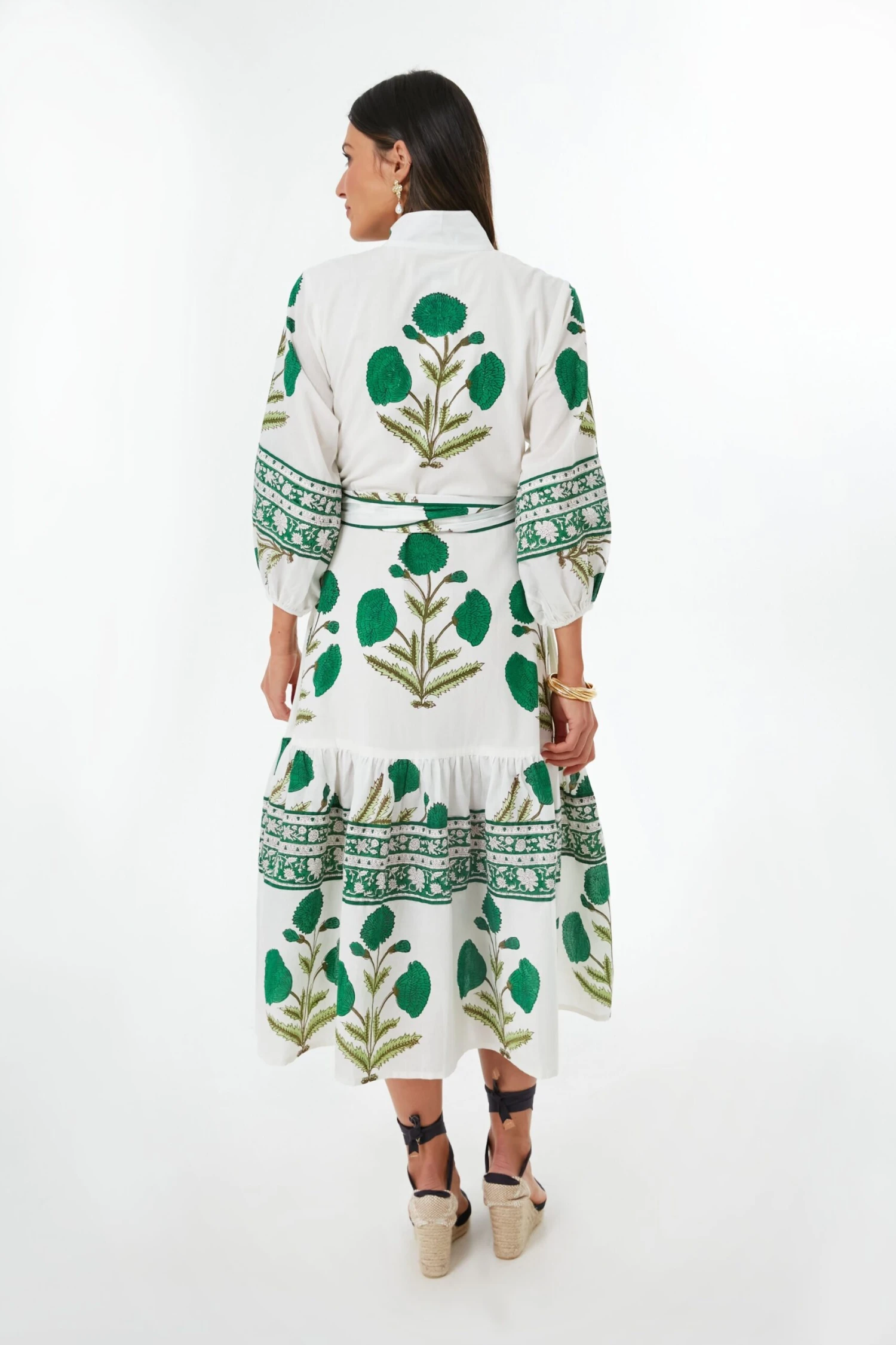 Exclusive Emerald Marigold Flounce Dress - Image 4