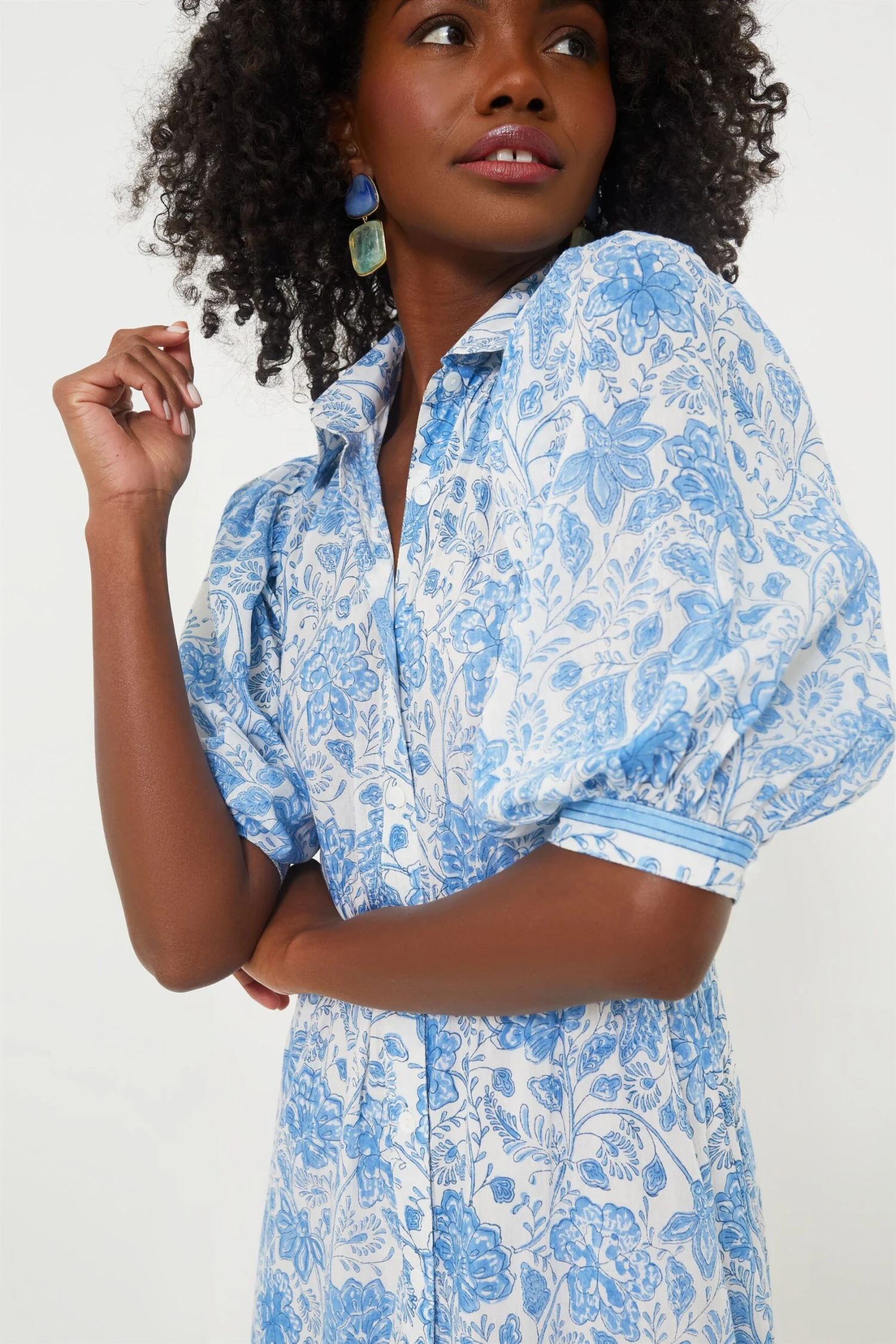 Blue Floral Blair Maxi Dress - Image 5