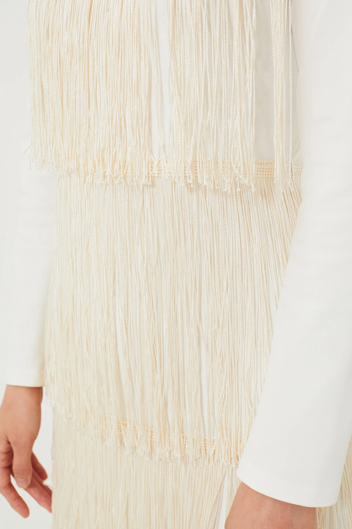 Ivory Fringe Midi Dress - Image 6