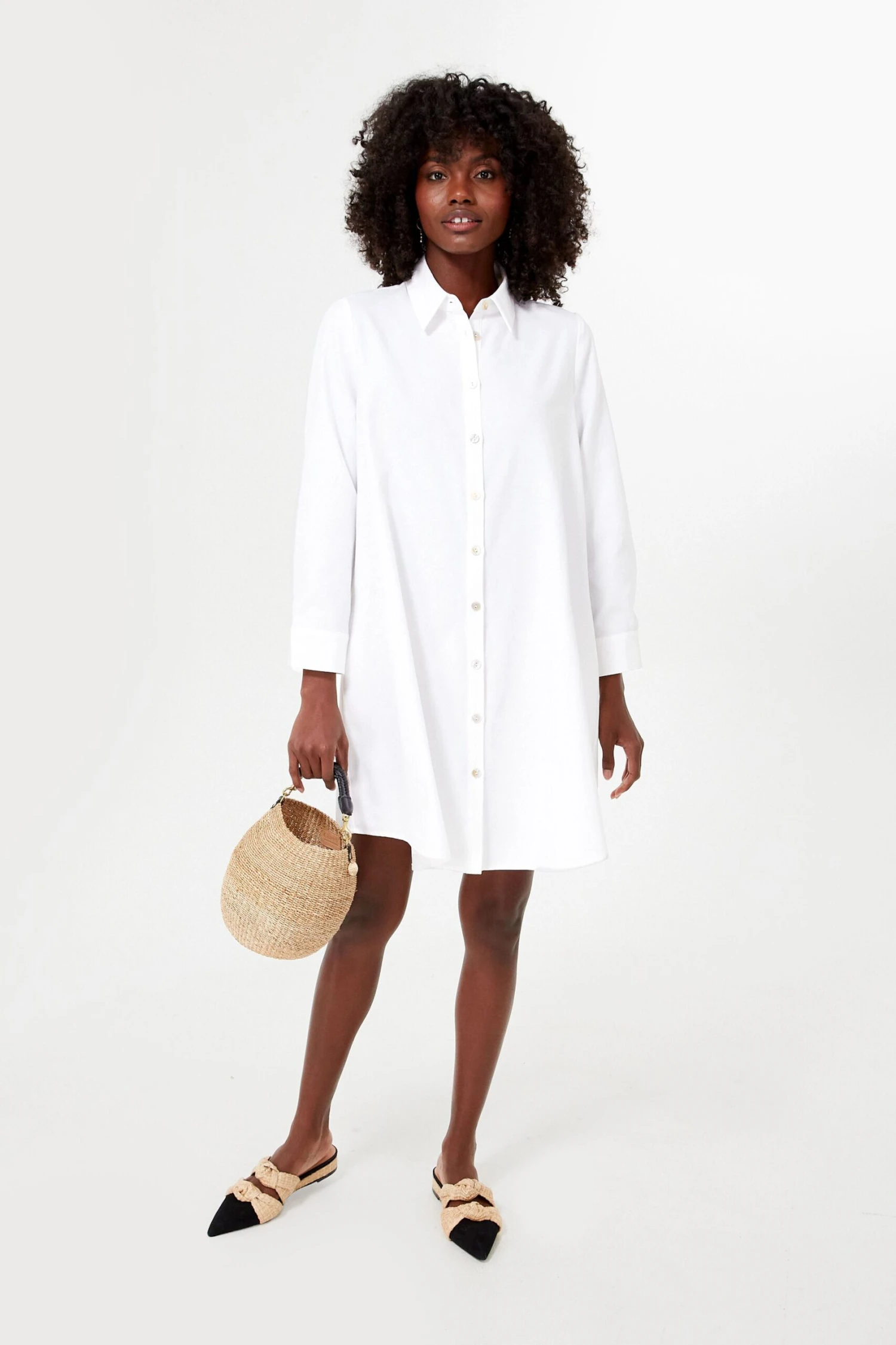 White Oxford Harris Shirt Dress - Image 6