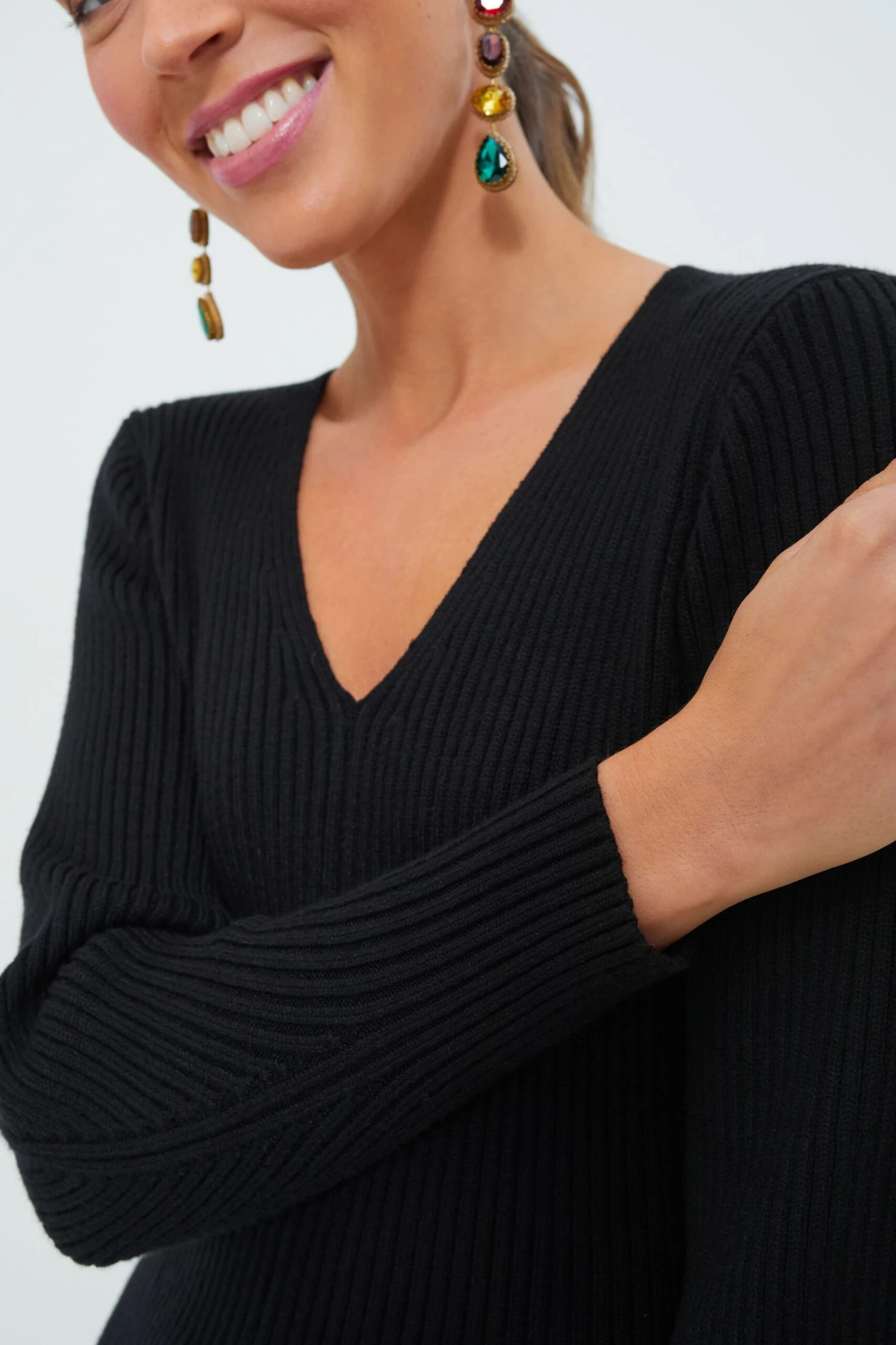 Black Brigid Midi Sweater Dress - Image 5