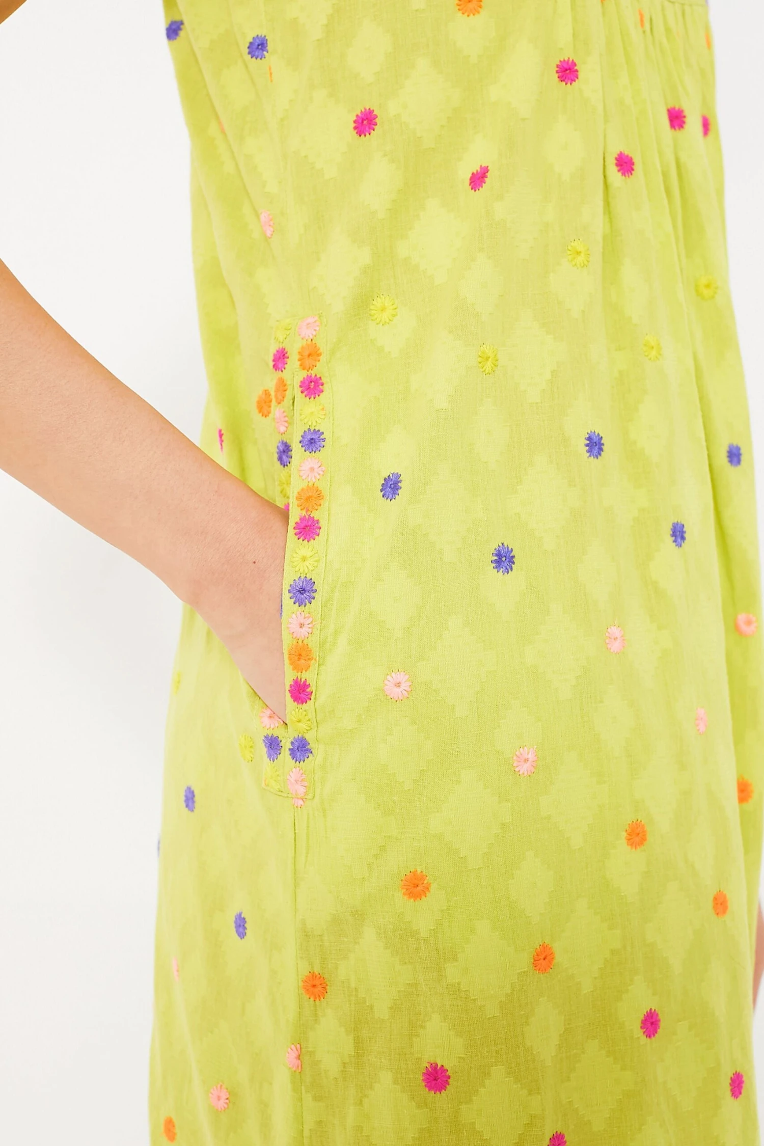 Lime Jacquard Obsidian Dress - Image 5