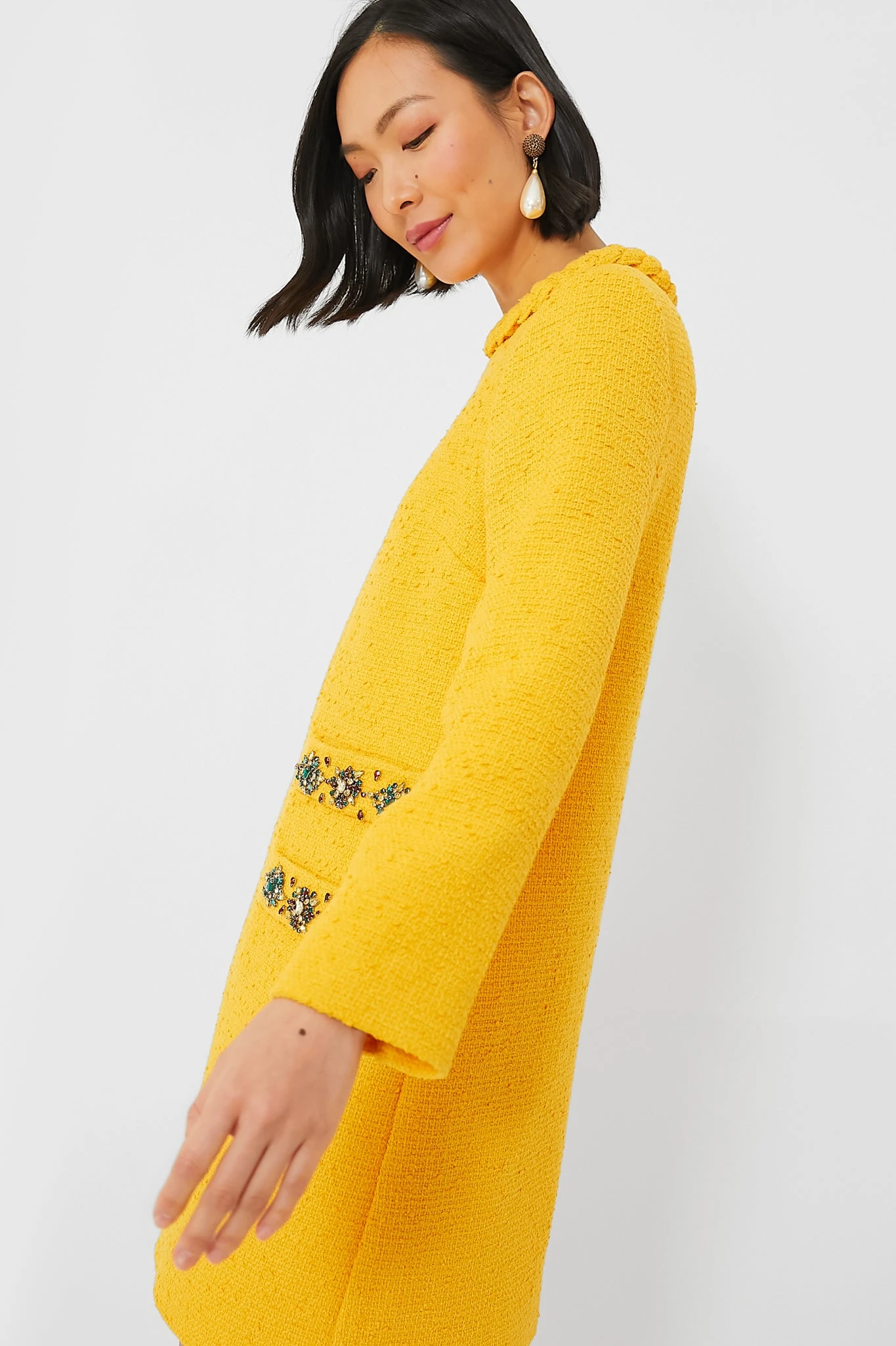Marigold Tweed Long Sleeve Jackie Dress - Image 4